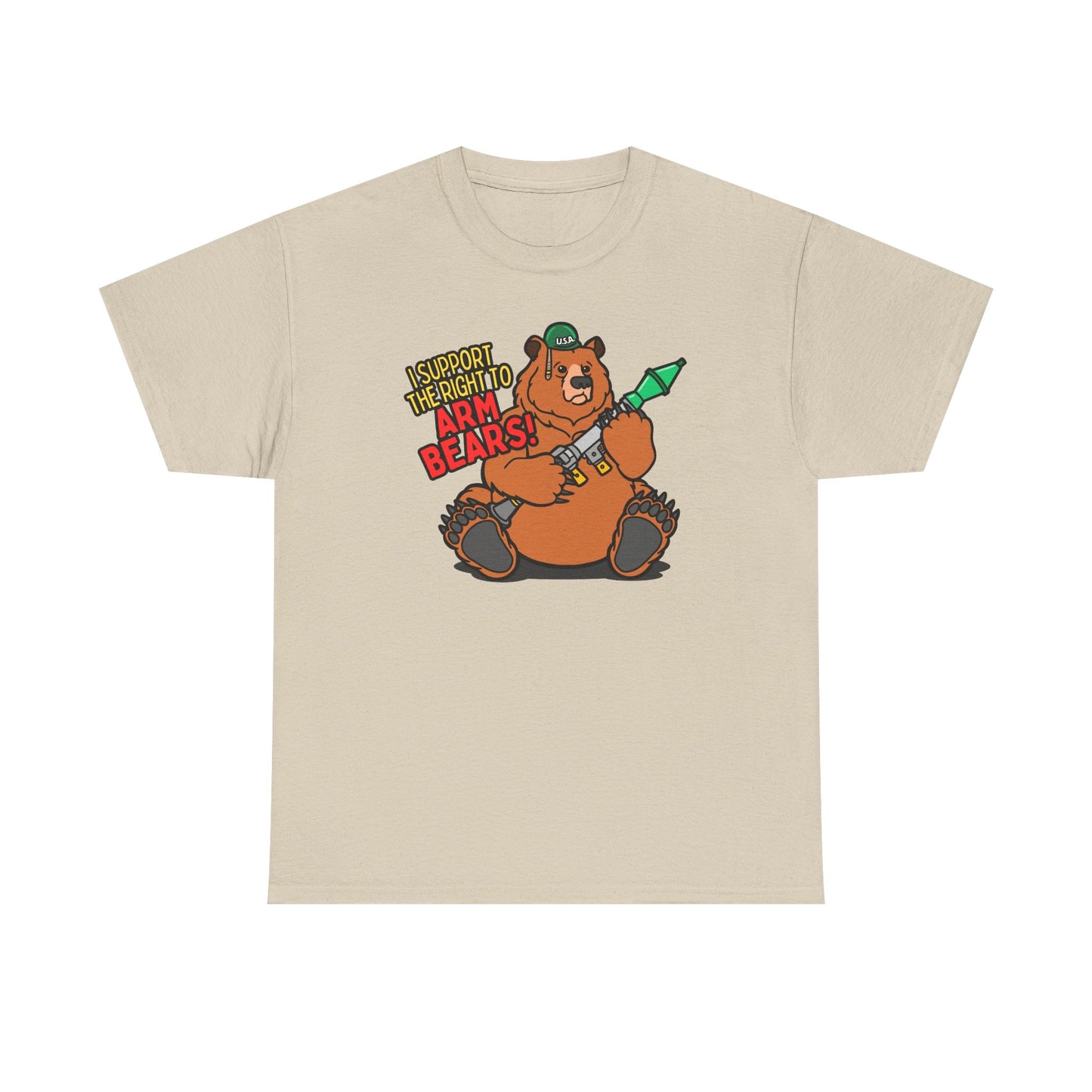 Funny Bear Themed - I Support the Right to Arm Bears!  Unisex Heavy Cotton Tee
