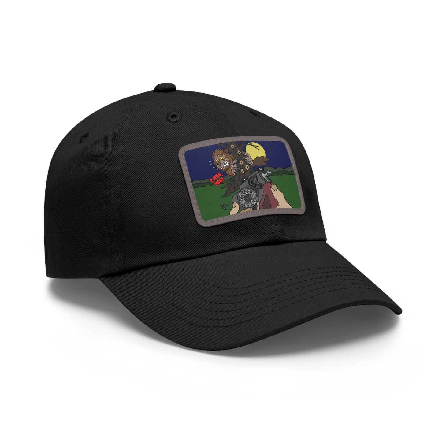 C'mon, Man! Dad Hat with Leather Patch (Rectangle)