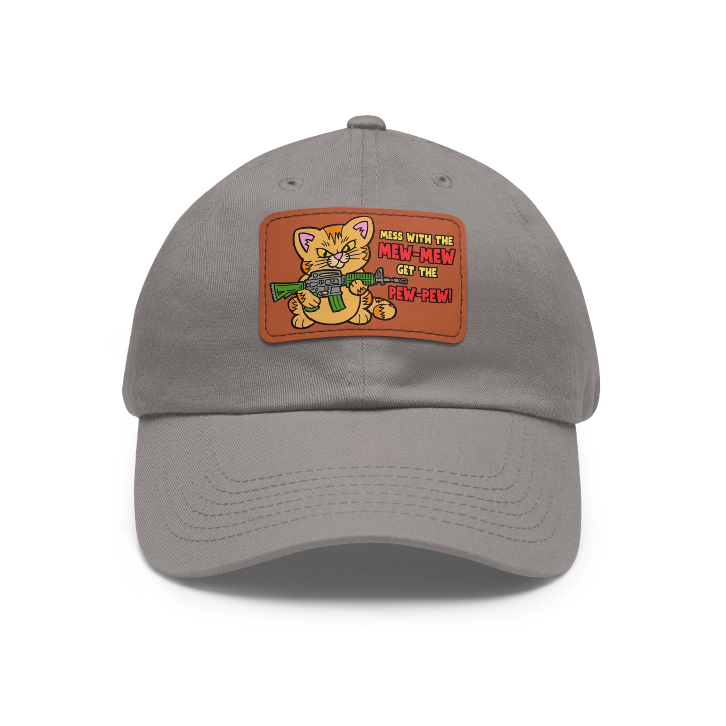 Mew-Mew/Pew-Pew! Dad Hat with Leather Patch (Rectangle)