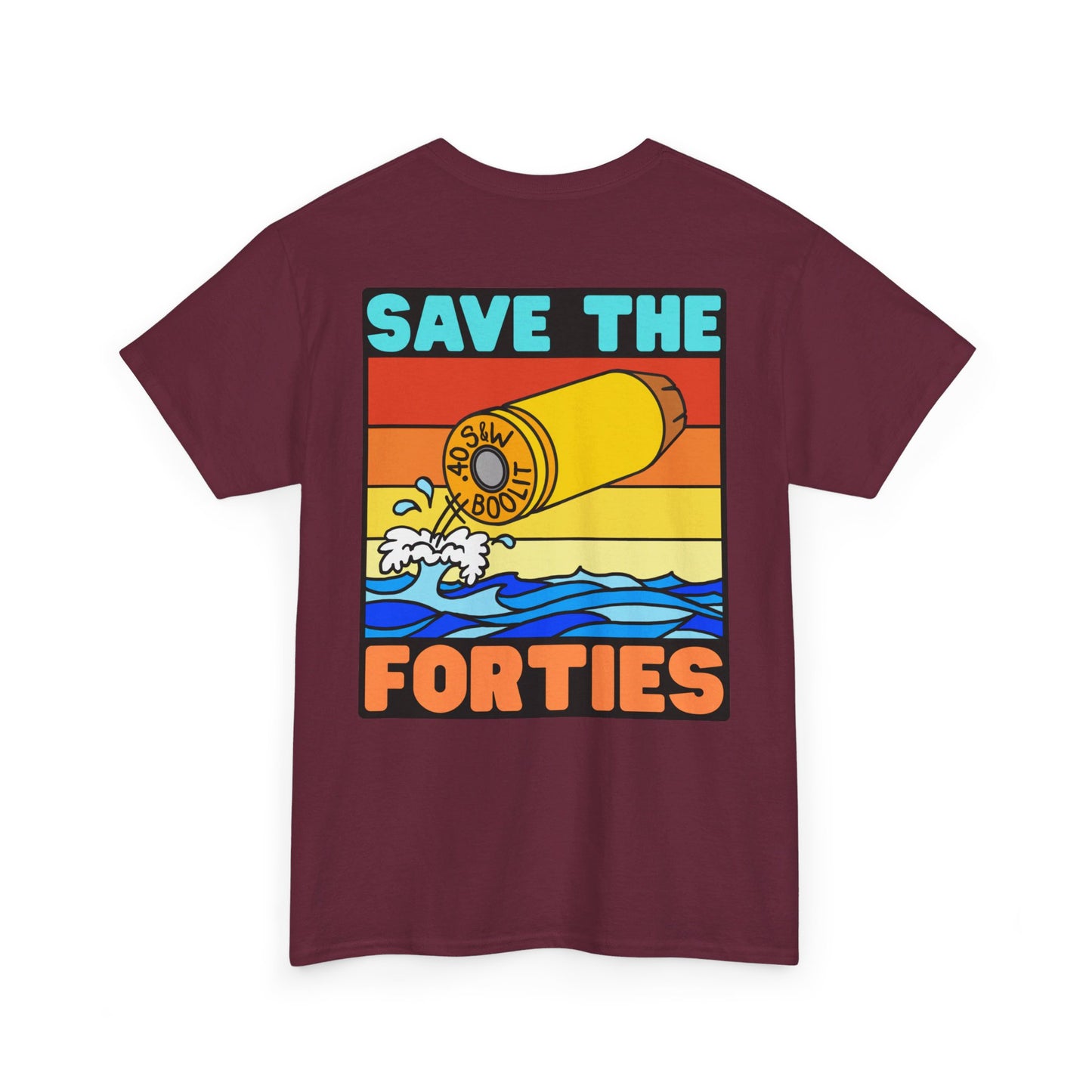 Save the Forties! (Backside Print) Unisex Heavy Cotton Tee