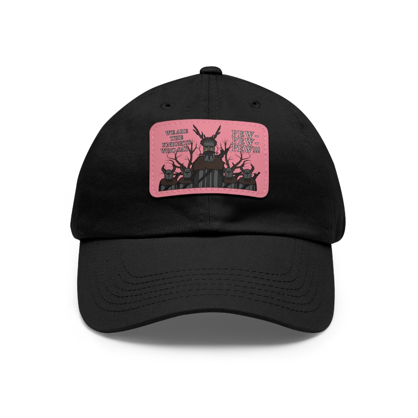 Knights of Pew! Dad Hat with Leather Patch (Rectangle)