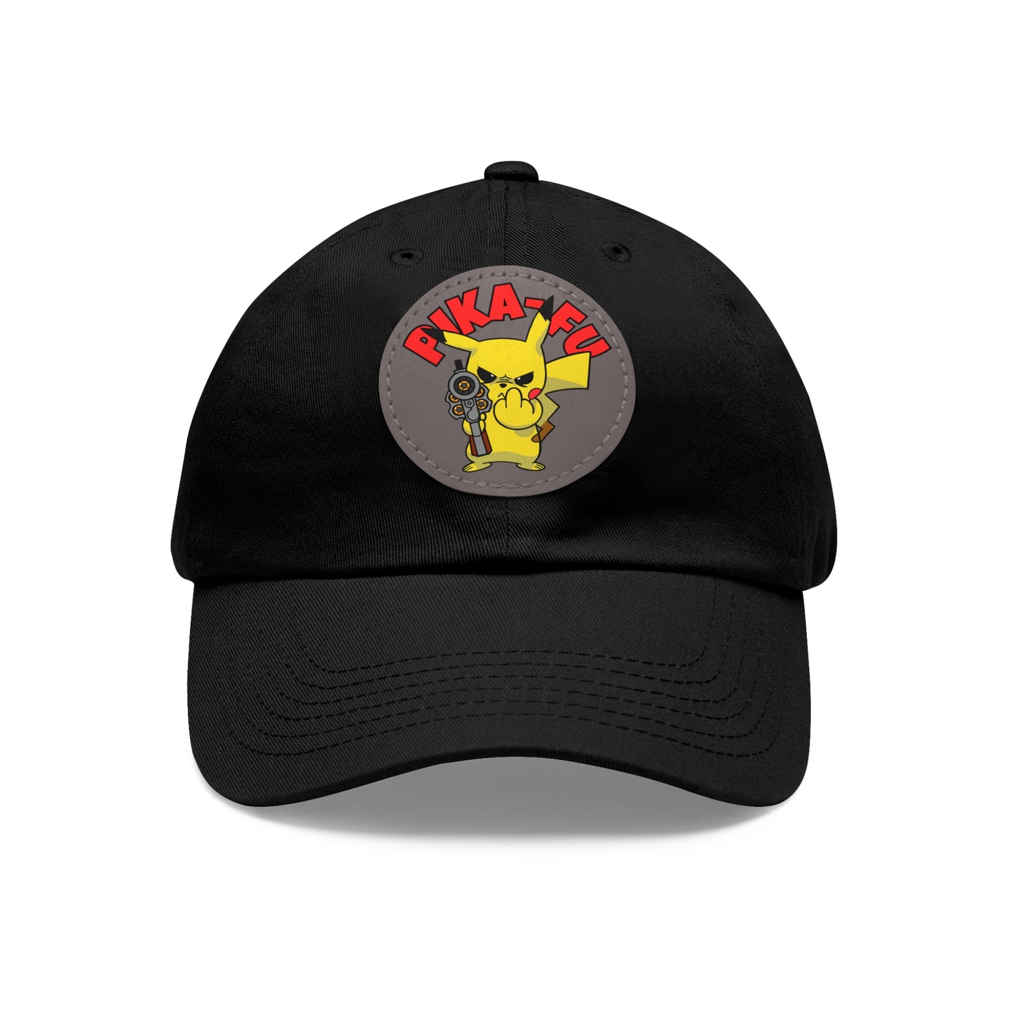 Pika-FU! Dad Hat with Leather Patch (Round)