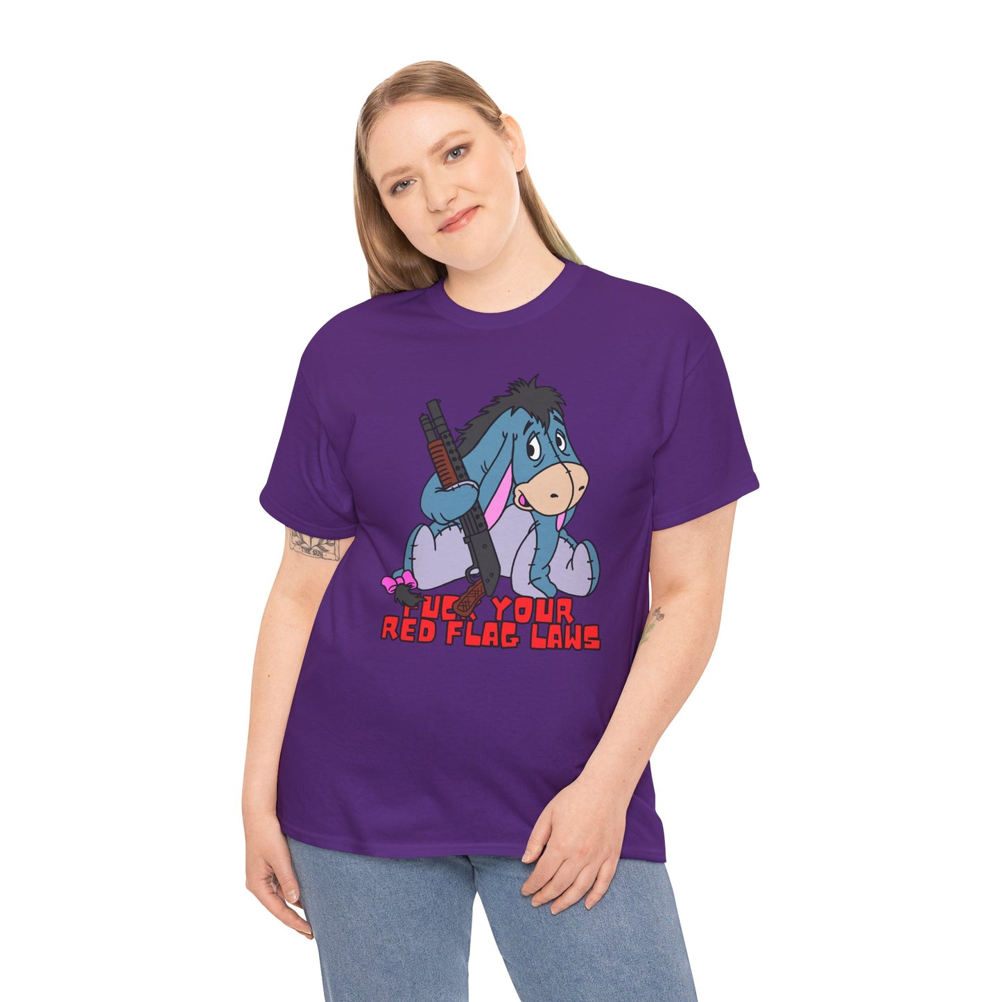 Eeyore Red Flag Laws! Unisex Heavy Cotton Tee - Fun and Unique Graphic Shirt