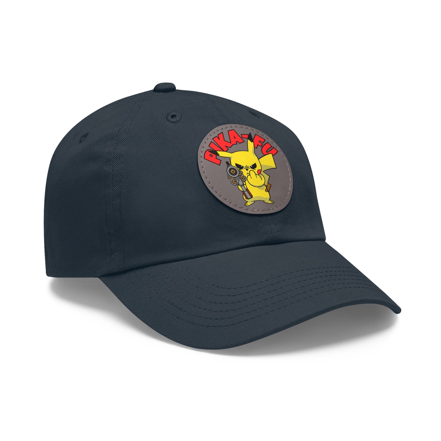 Pika-FU! Dad Hat with Leather Patch (Round)