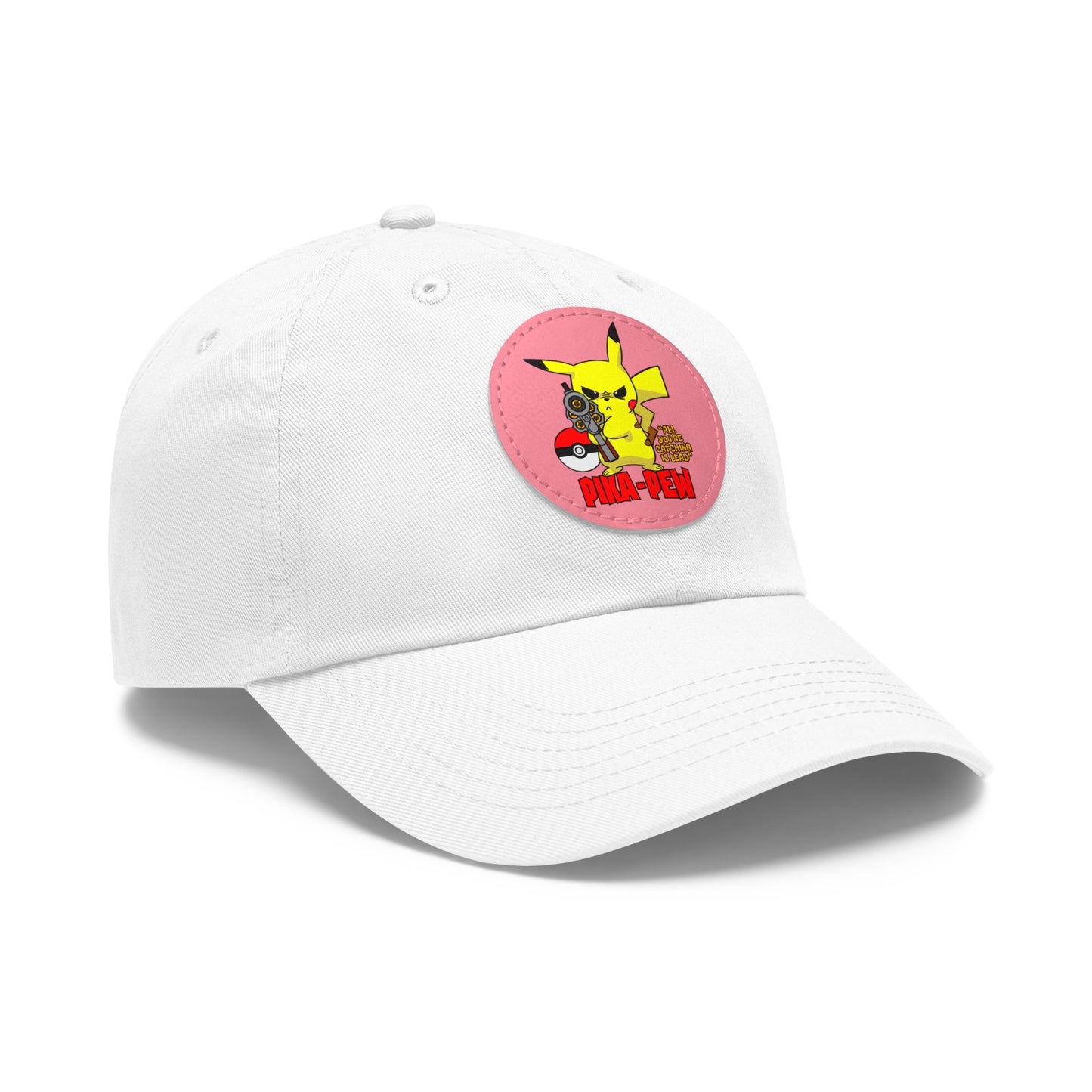 P-Pew Dad Hat with Leather Patch (Round)