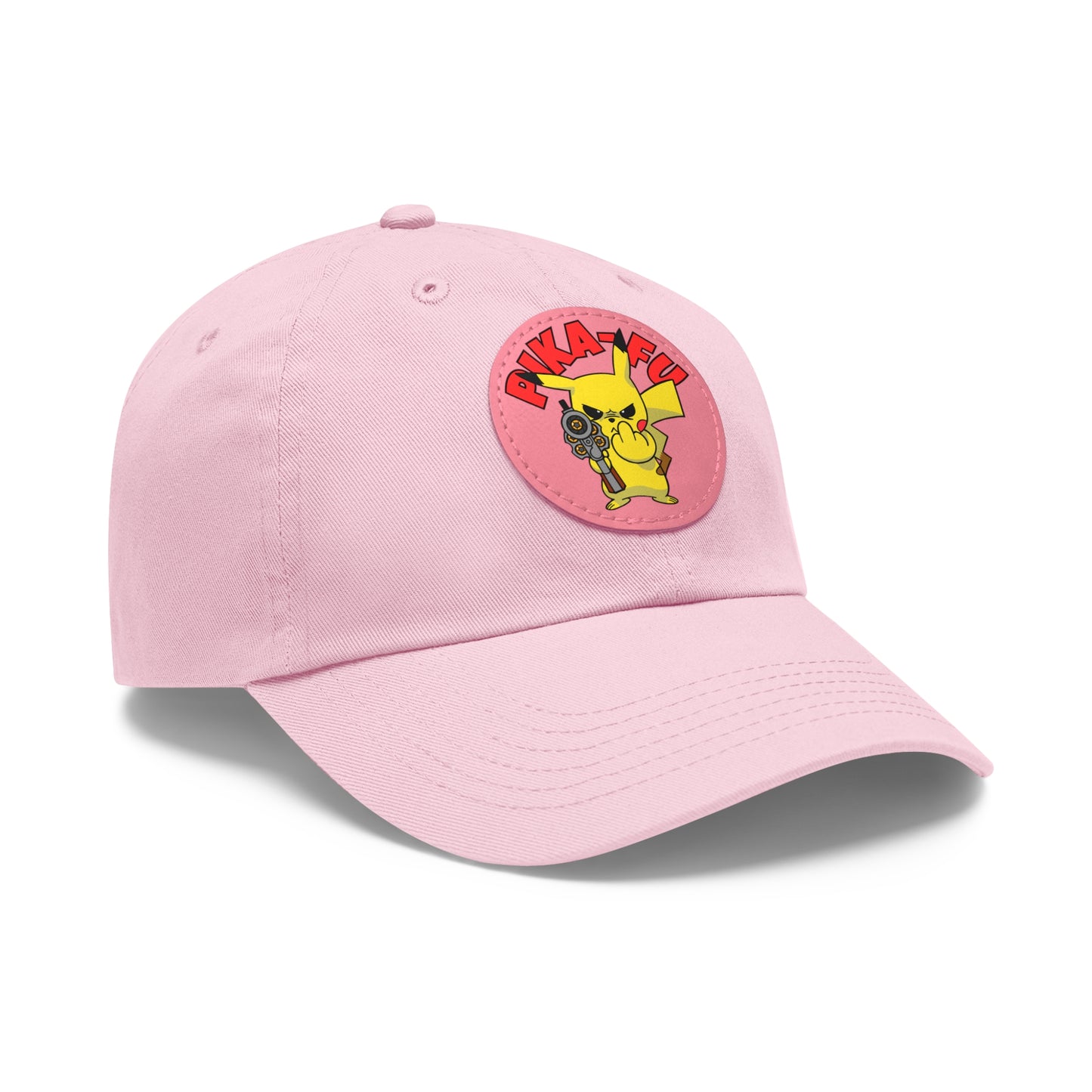 Pika-FU! Dad Hat with Leather Patch (Round)
