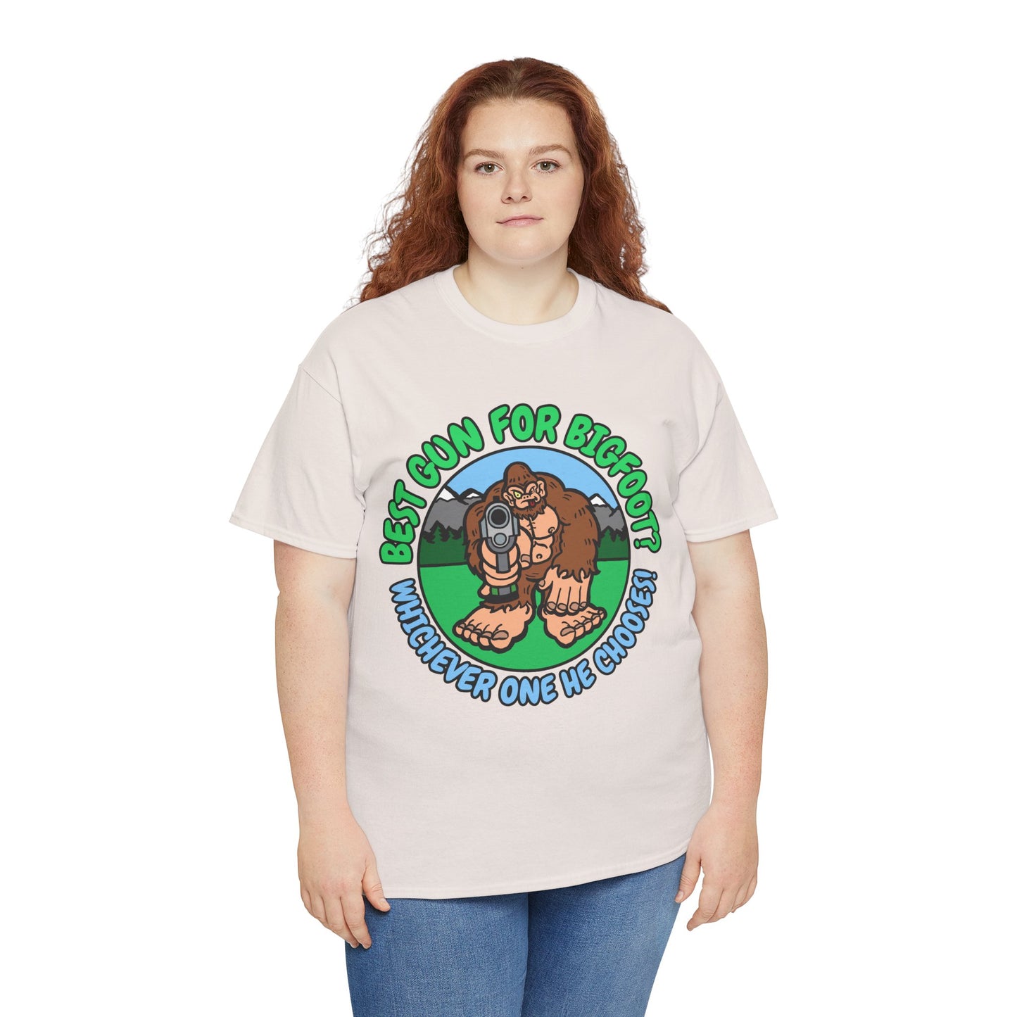 Best Gun for Bigfoot! Unisex Heavy Cotton Tee