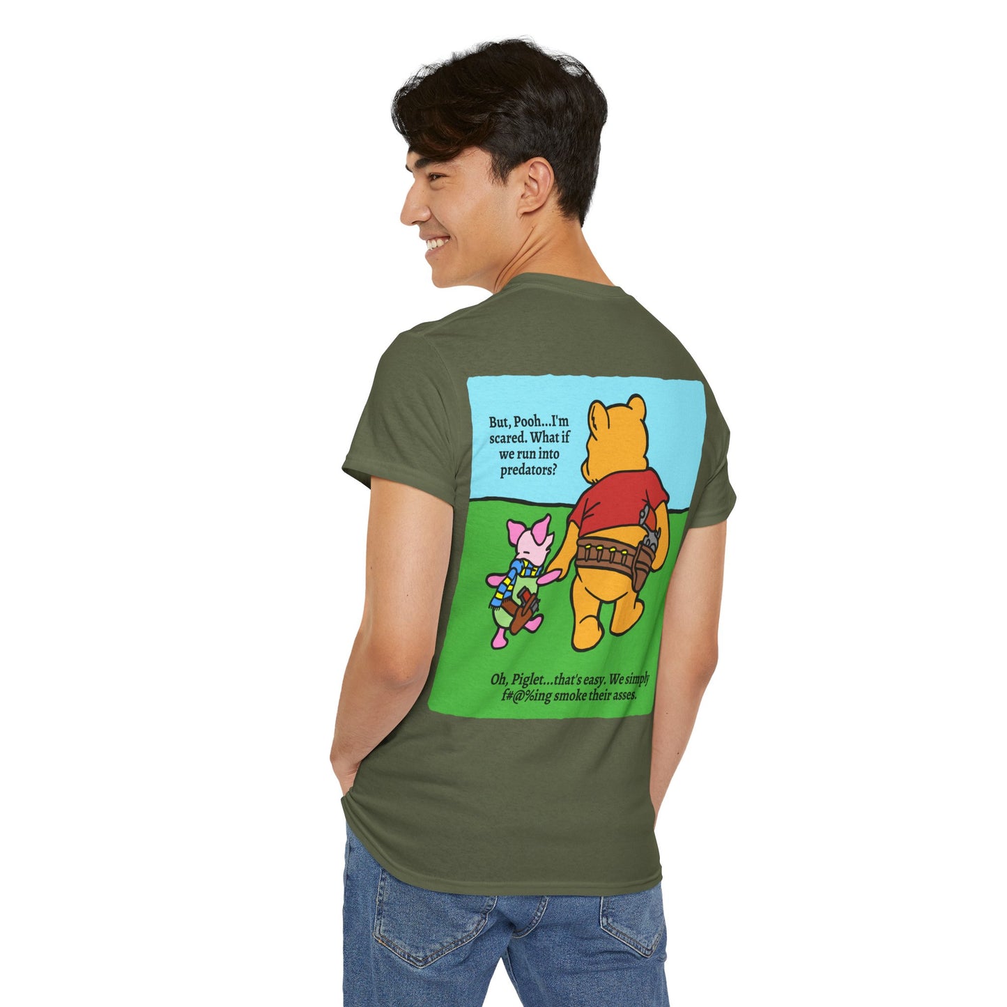 Pew & Piglet! (backside print) Unisex Heavy Cotton Tee