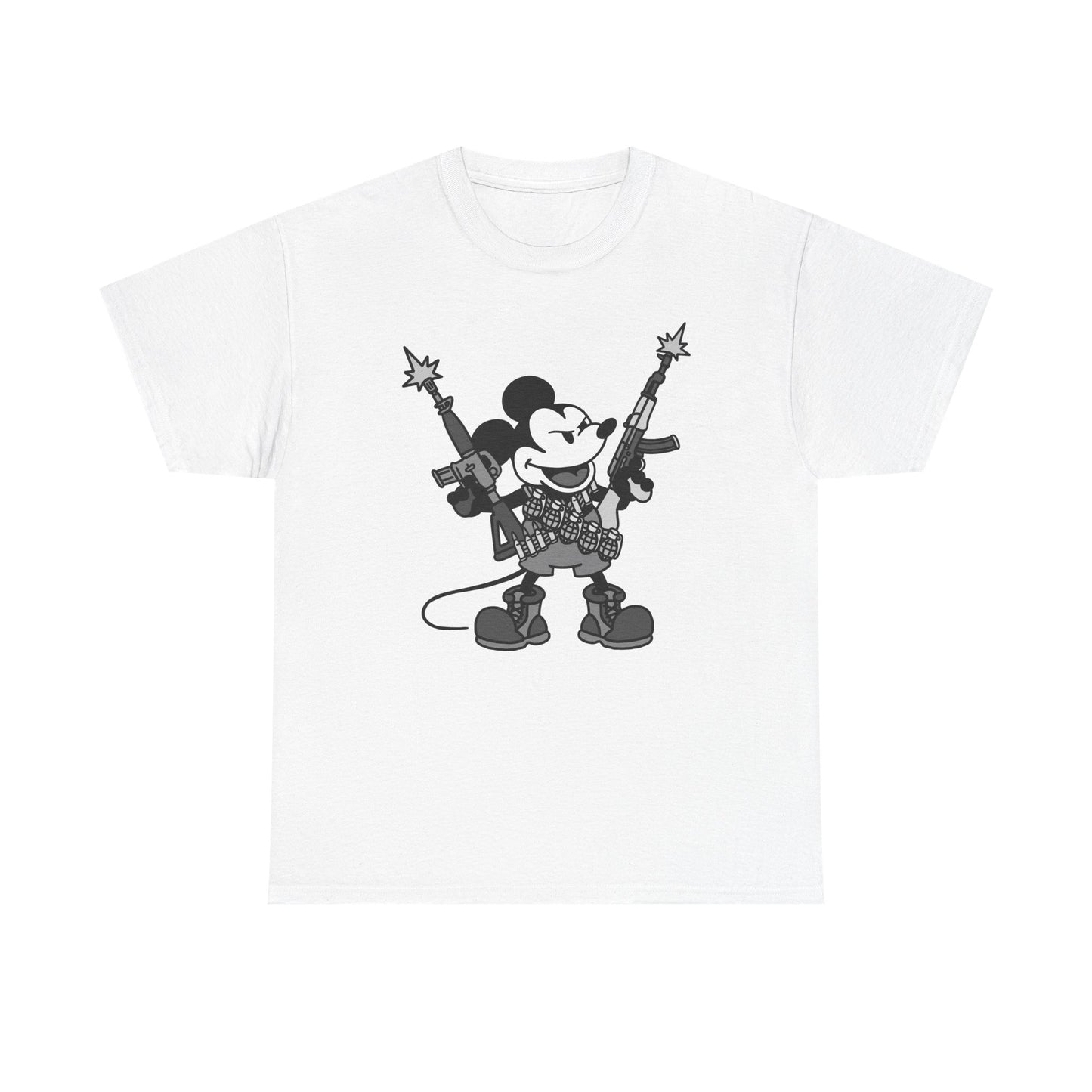 Mickey Mouse Armed Graphic Tee - Unisex Cotton T-Shirt