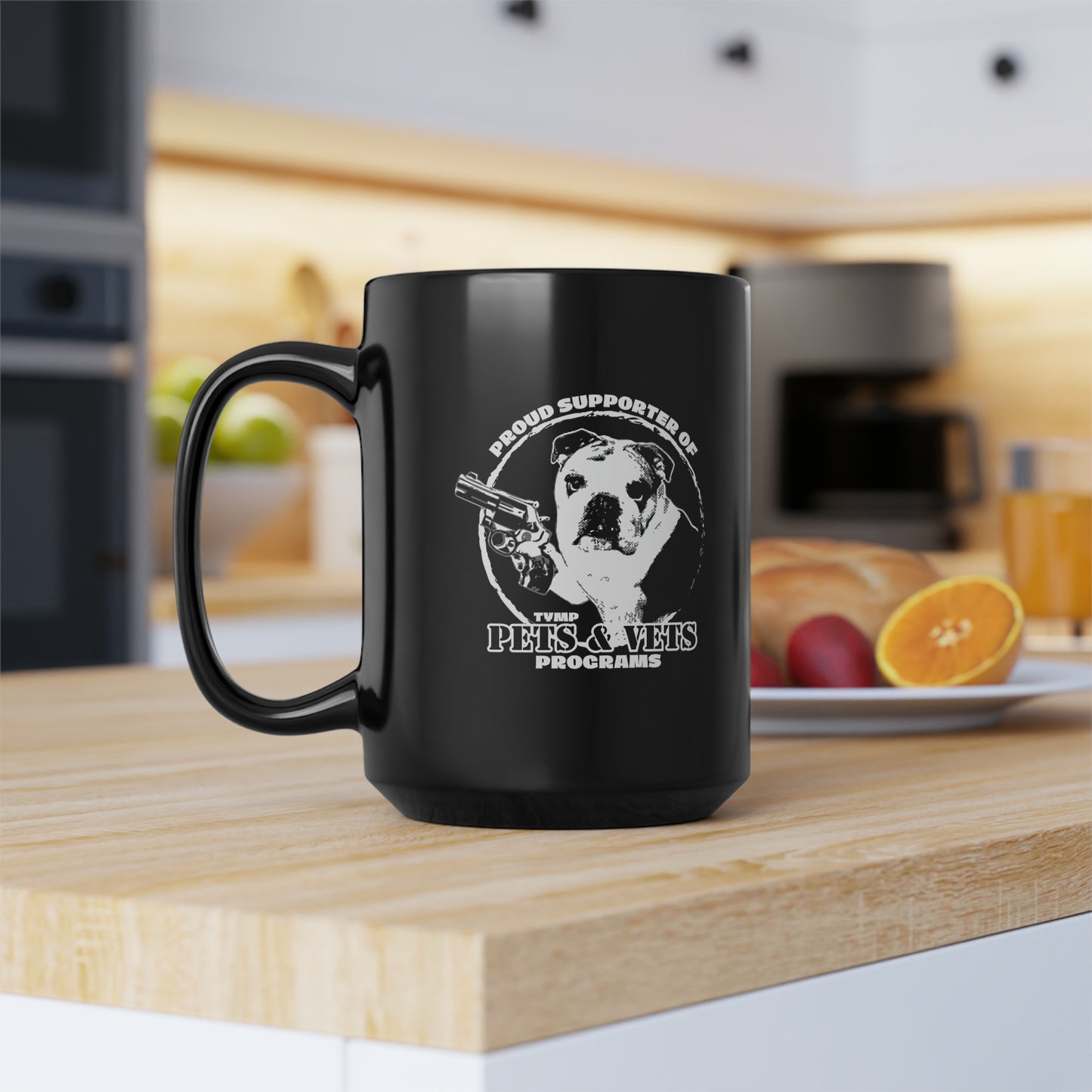 P&V Supporter Black Mug, 15oz