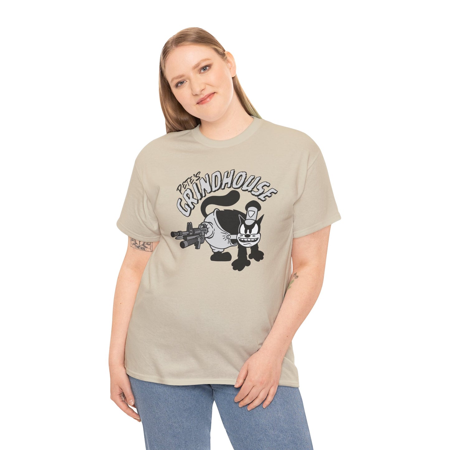 Graphic Heavy Cotton Tee - 'Pete's Grindhouse' Design