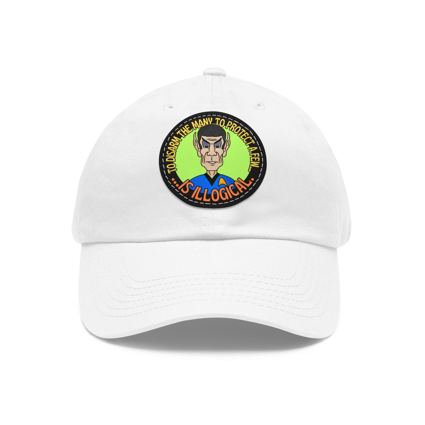 Illogical! Dad Hat with Leather Patch (Round)