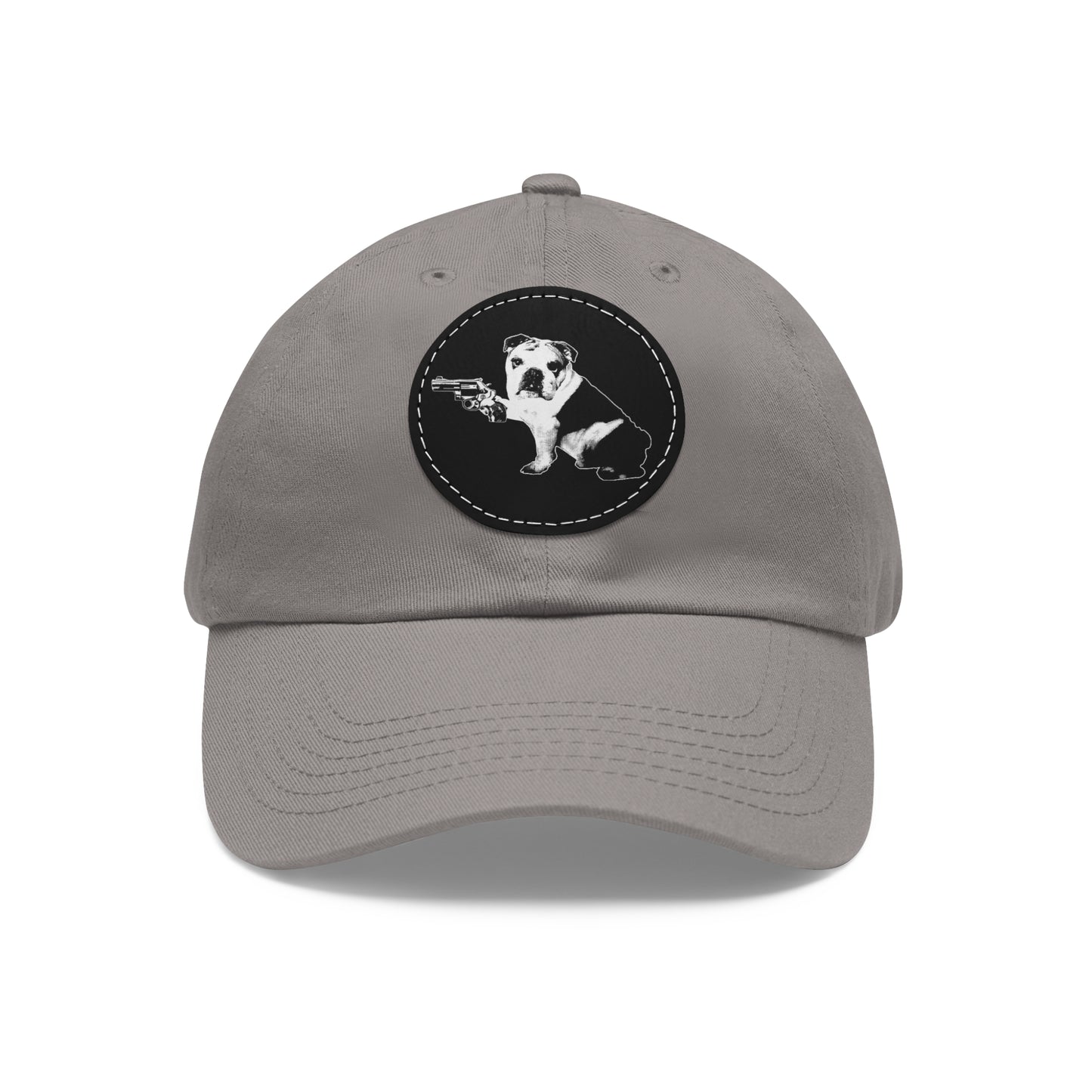 Mavis (Bullpup) Dad Hat with Leather Patch (Round)