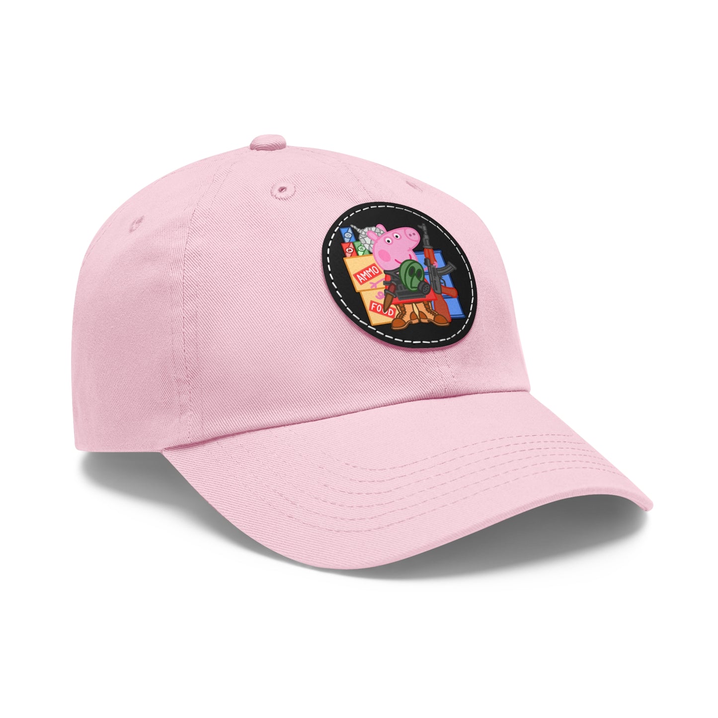 Preppa' Pig! Dad Hat with Leather Patch (Round)