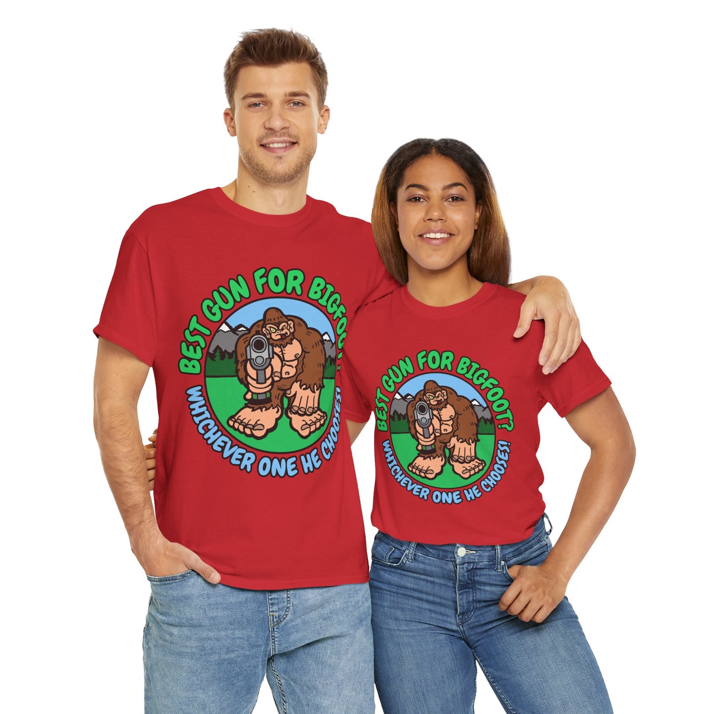 Best Gun for Bigfoot! Unisex Heavy Cotton Tee