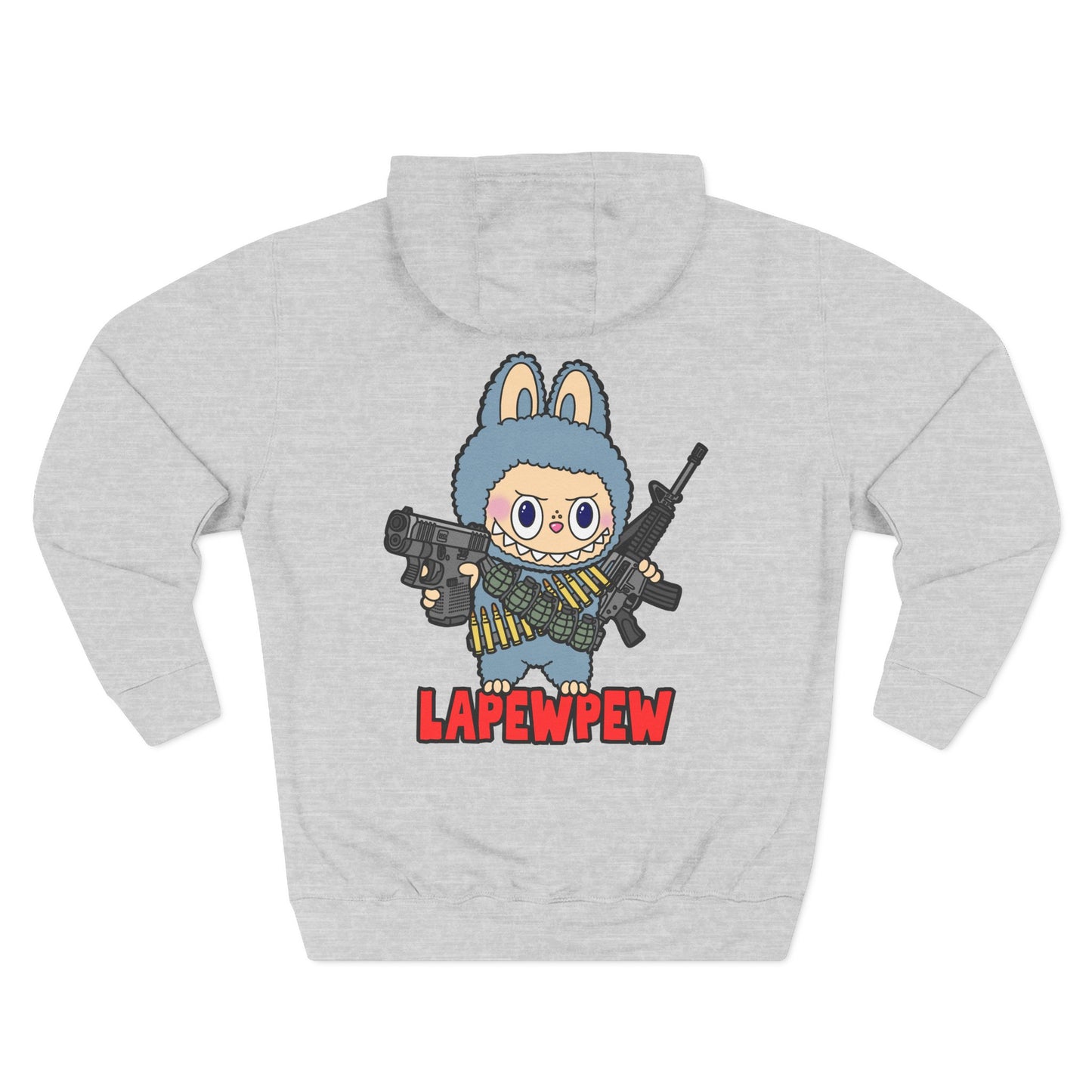 Lapewpew! Three-Panel Fleece Hoodie (Backside Print)