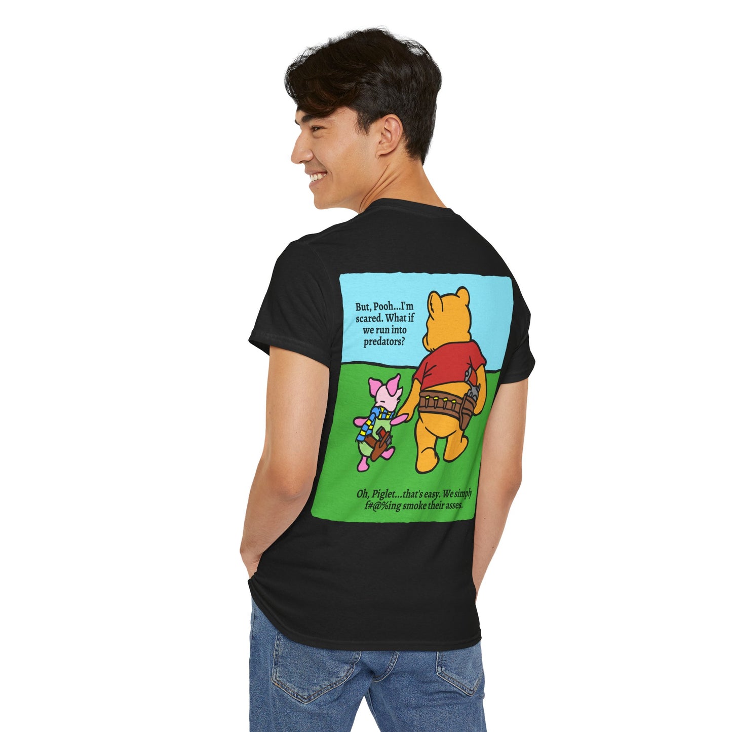 Pew & Piglet! (backside print) Unisex Heavy Cotton Tee