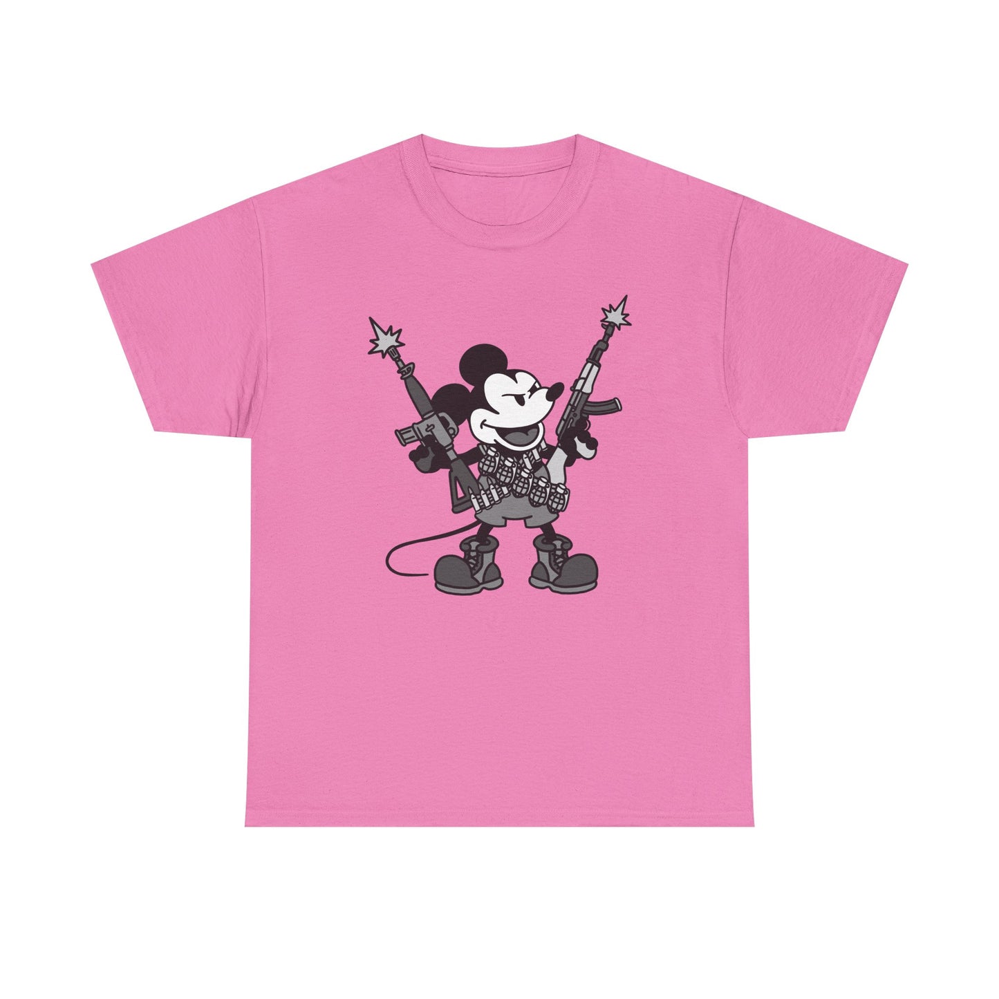Mickey Mouse Armed Graphic Tee - Unisex Cotton T-Shirt