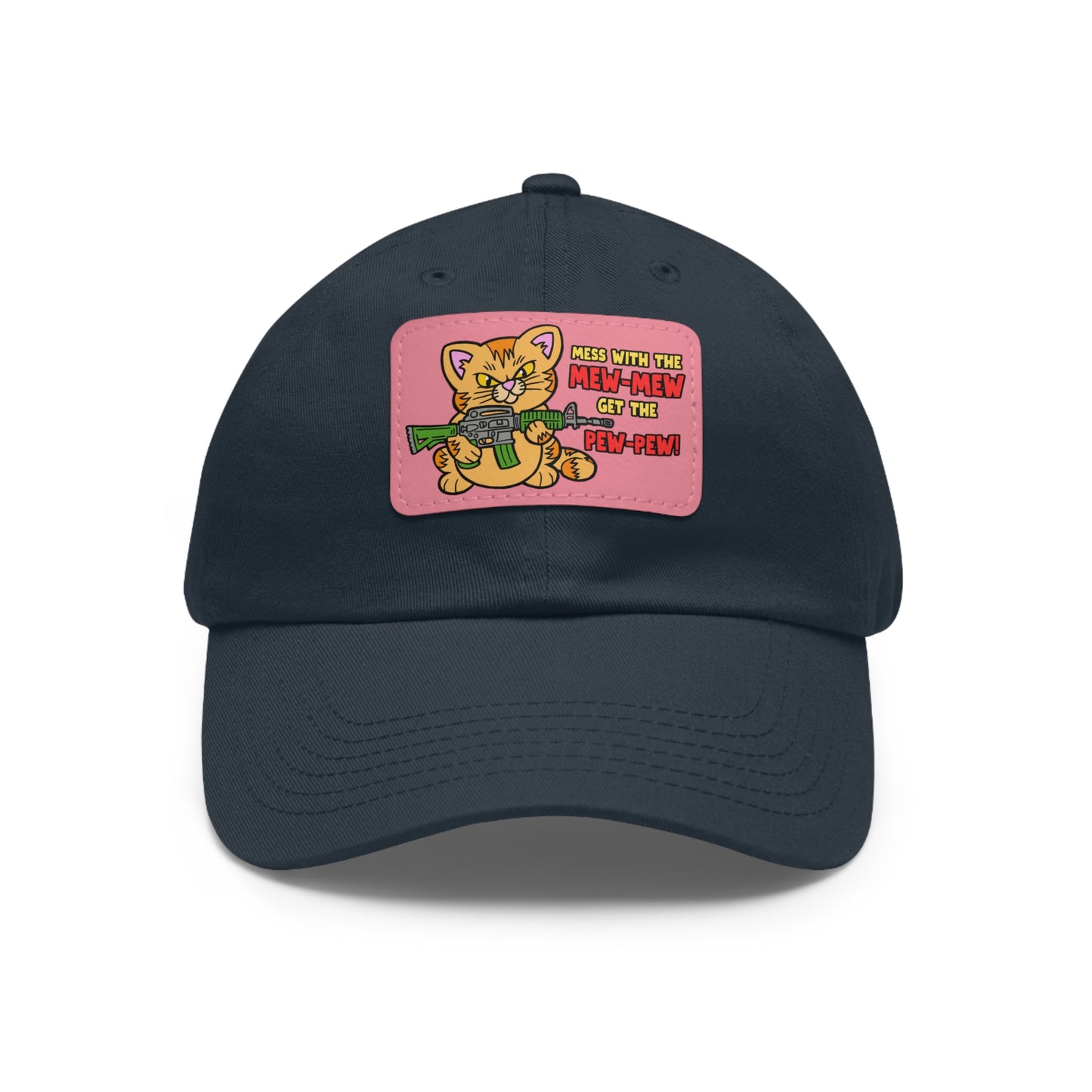 Mew-Mew/Pew-Pew! Dad Hat with Leather Patch (Rectangle)