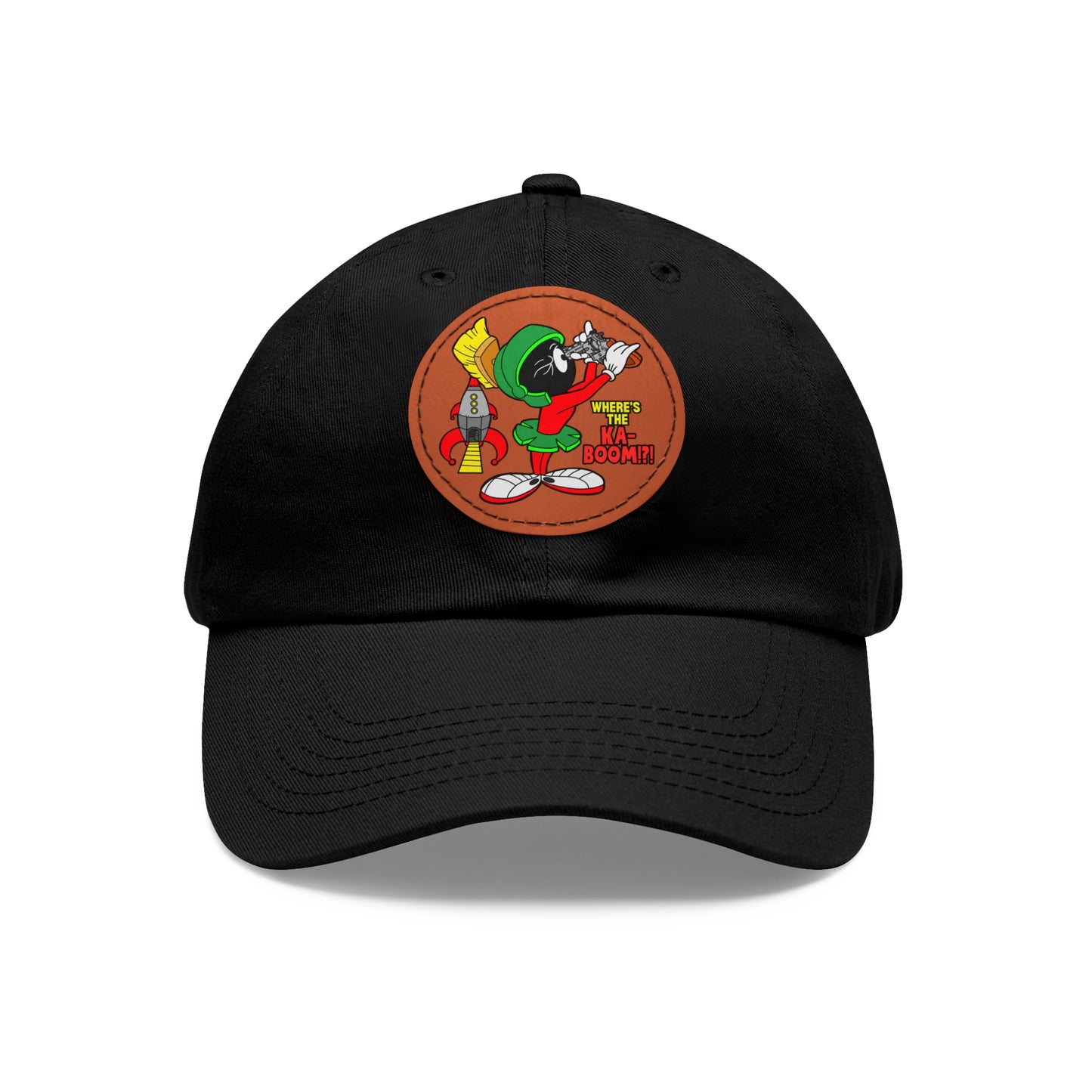 Where's the KA-BOOM!?! Dad Hat with Leather Patch (Round)