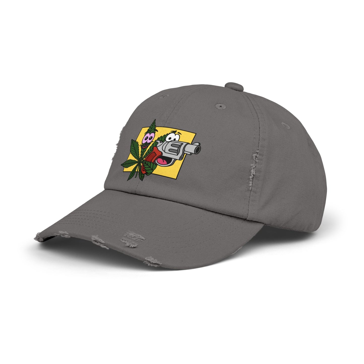 Weed & Guns! Unisex Distressed Cap