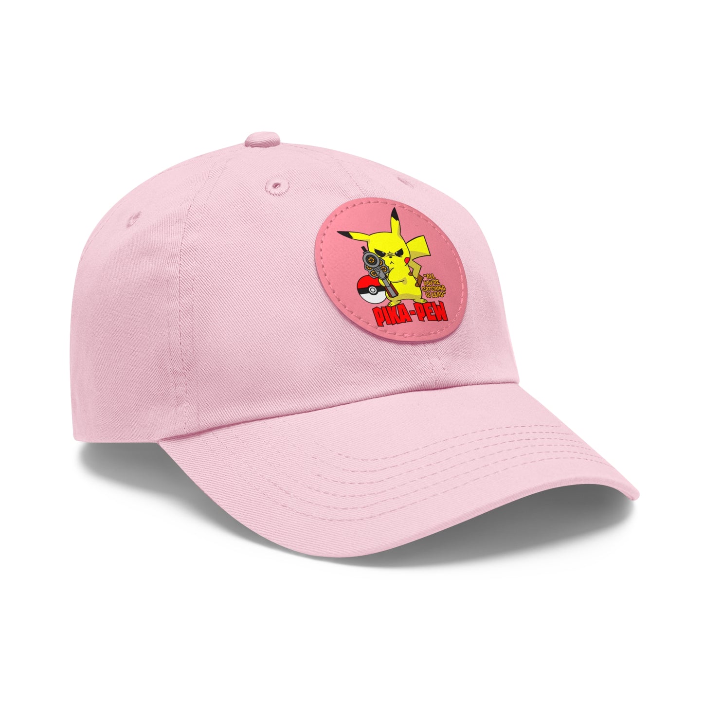 P-Pew Dad Hat with Leather Patch (Round)