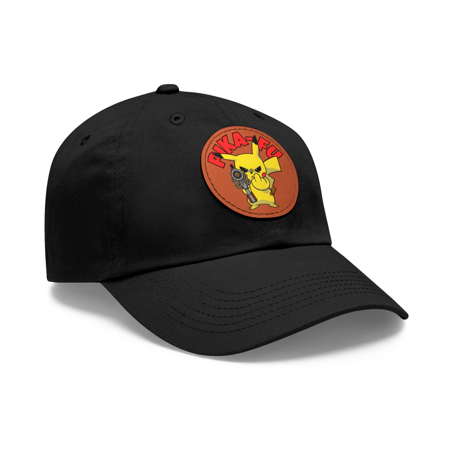 Pika-FU! Dad Hat with Leather Patch (Round)