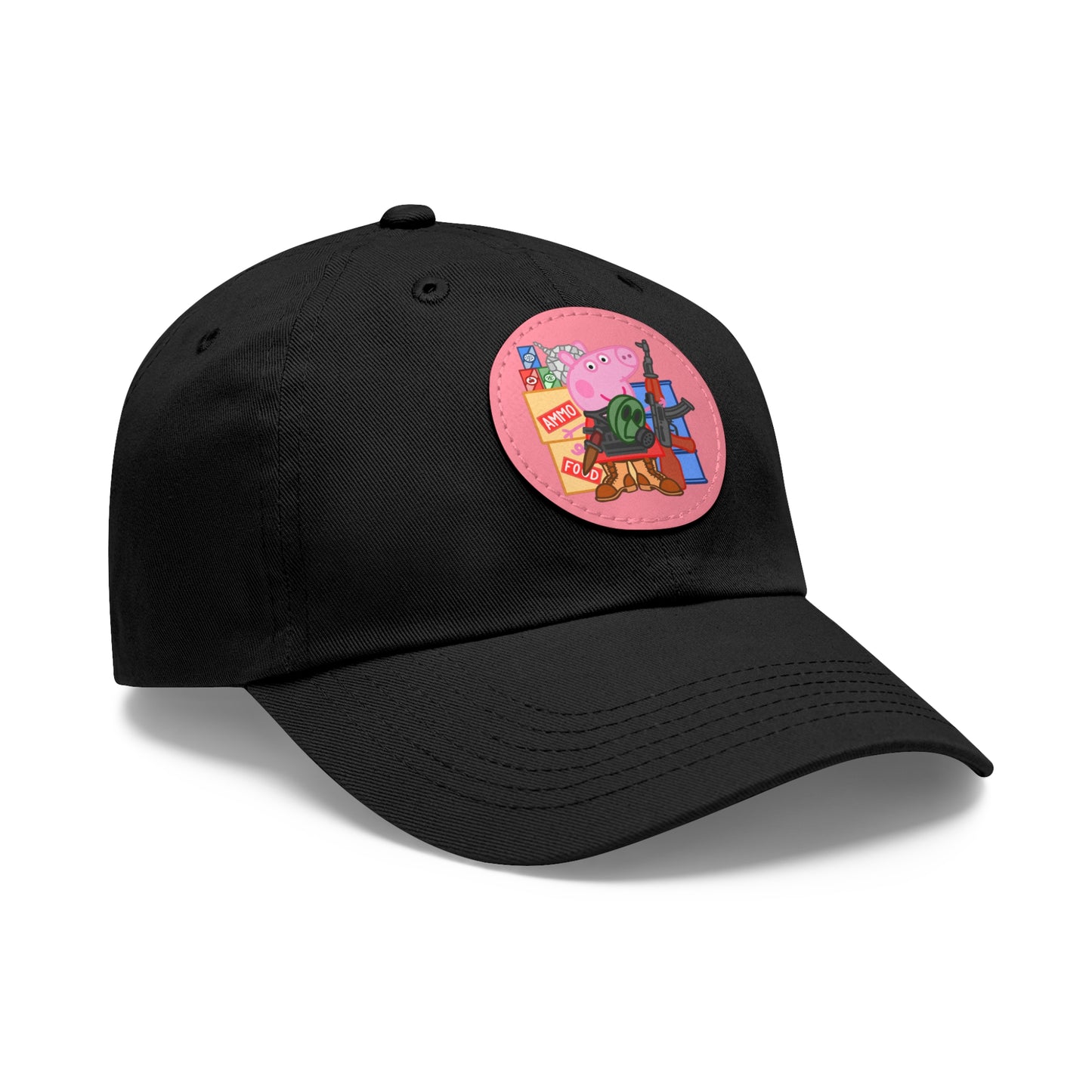 Preppa' Pig! Dad Hat with Leather Patch (Round)