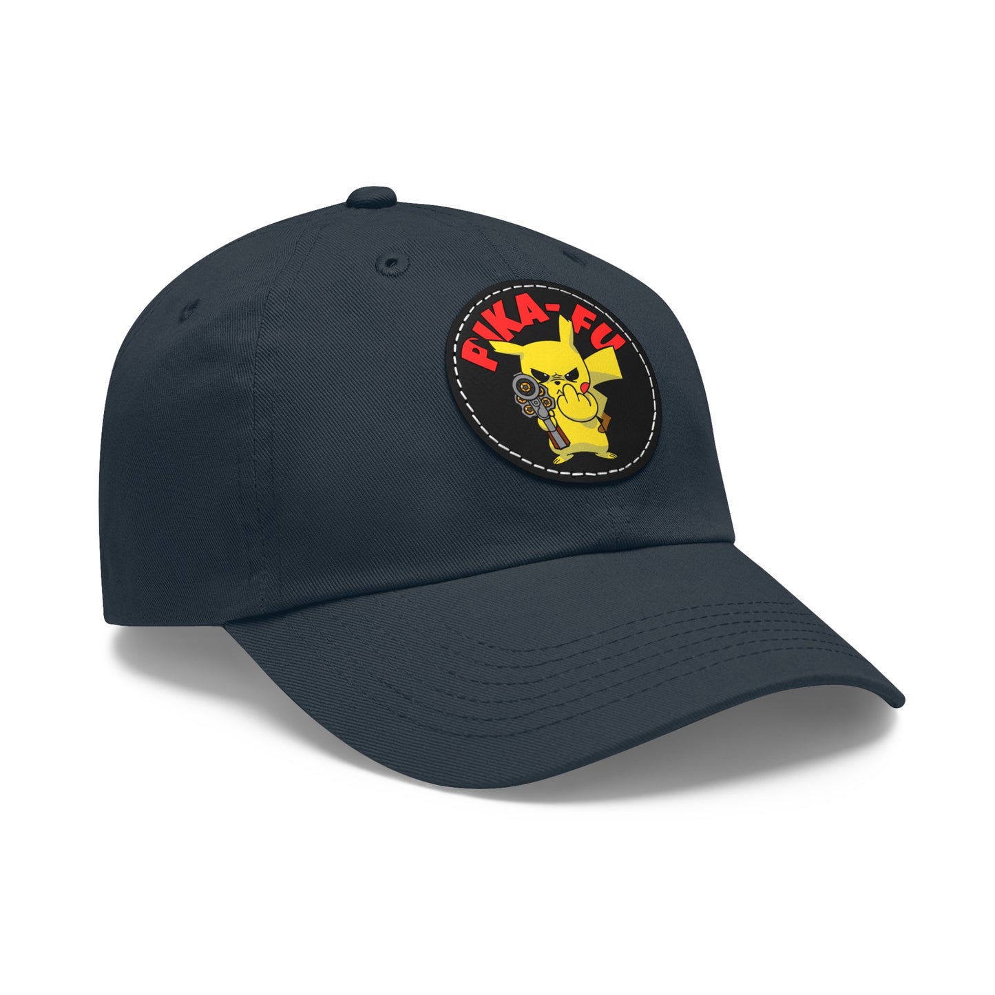 Pika-FU! Dad Hat with Leather Patch (Round)