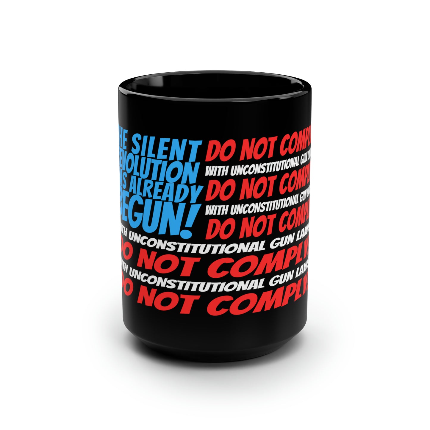 Silent Revolution! Black Mug, 15oz