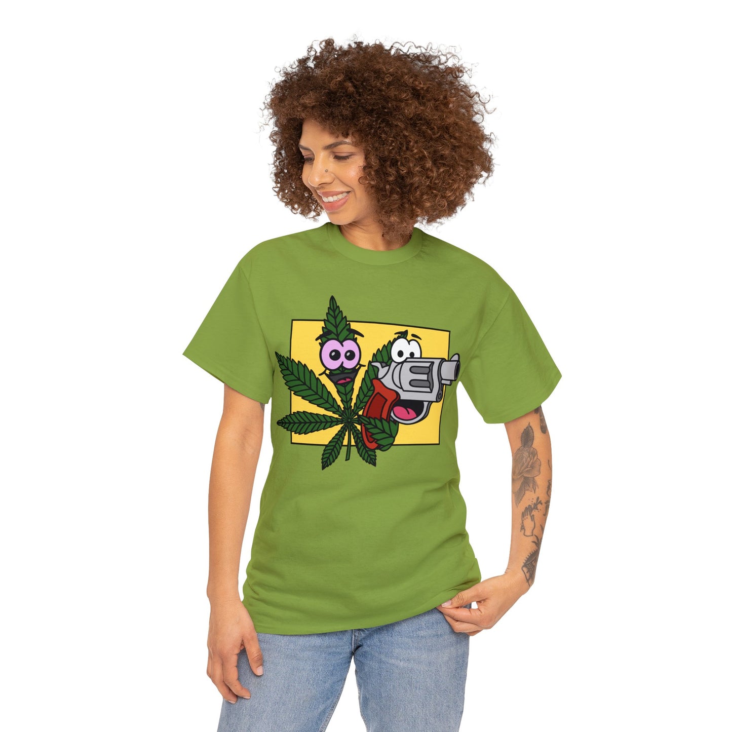 Weed & Guns! (No Text) Unisex Heavy Cotton Tee