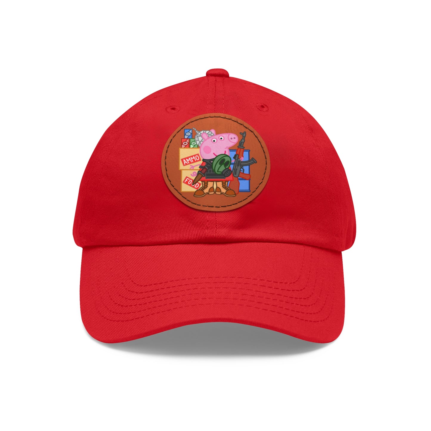 Preppa' Pig! Dad Hat with Leather Patch (Round)