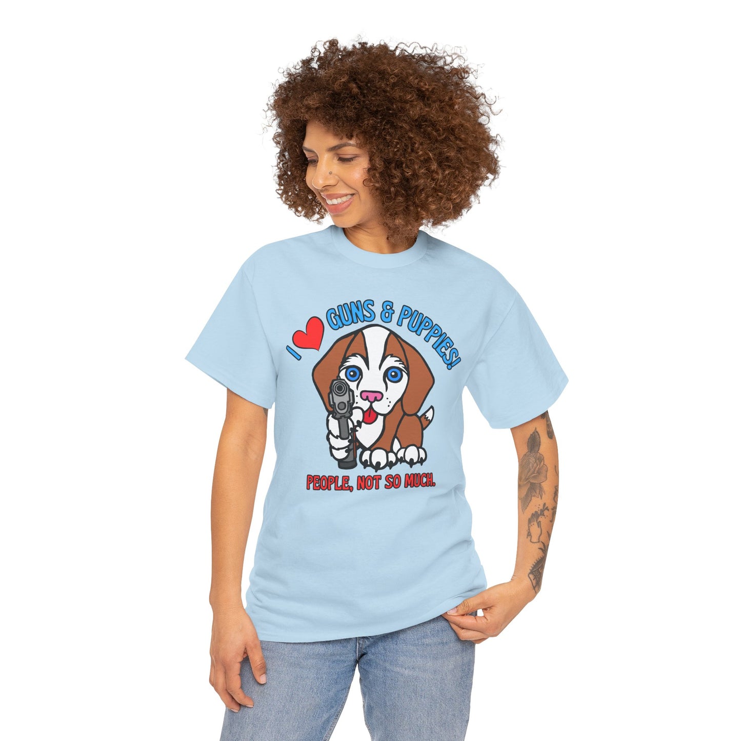 Guns & Puppies! Unisex Heavy Cotton Tee