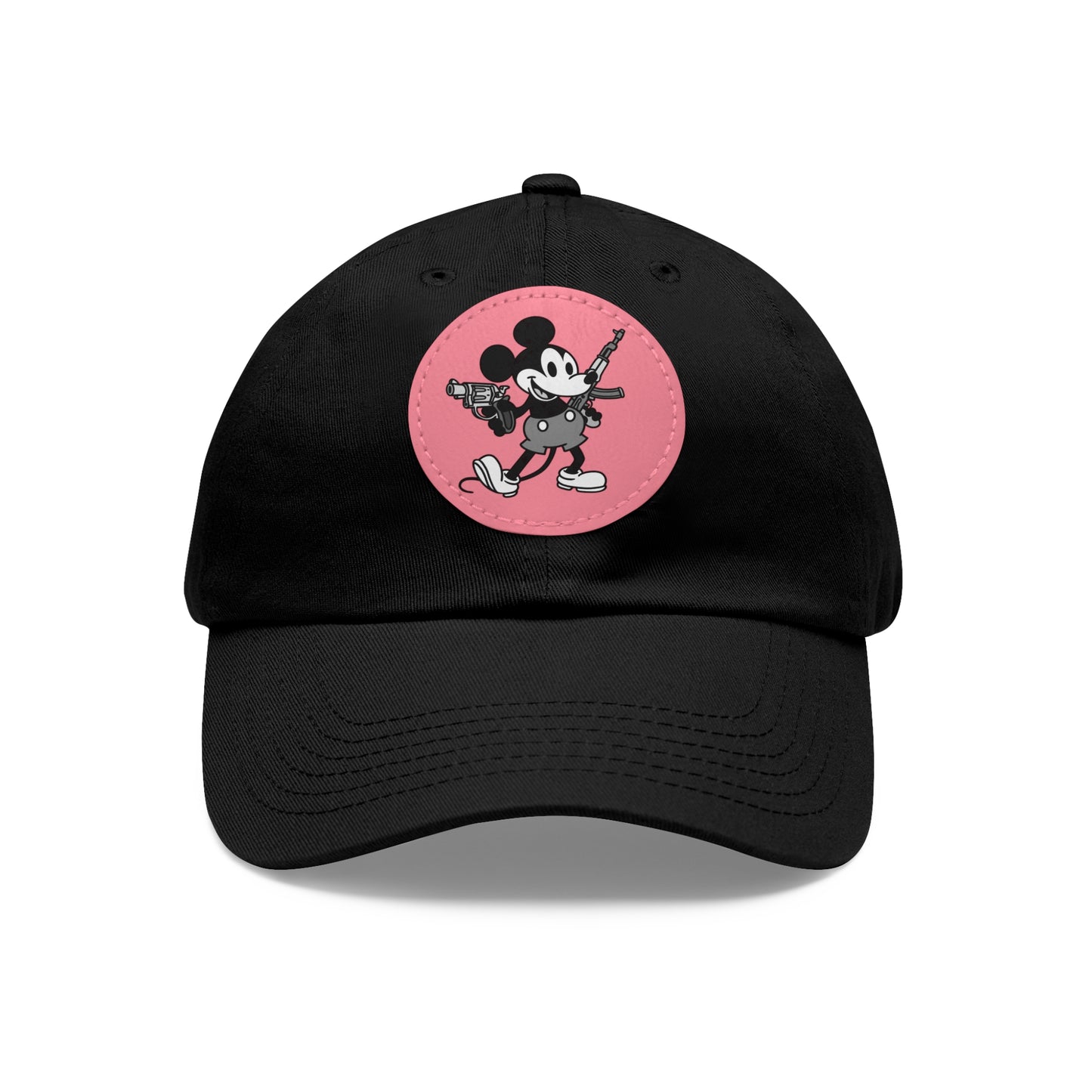 Mouse Guns! Dad Hat with Leather Patch (Round)