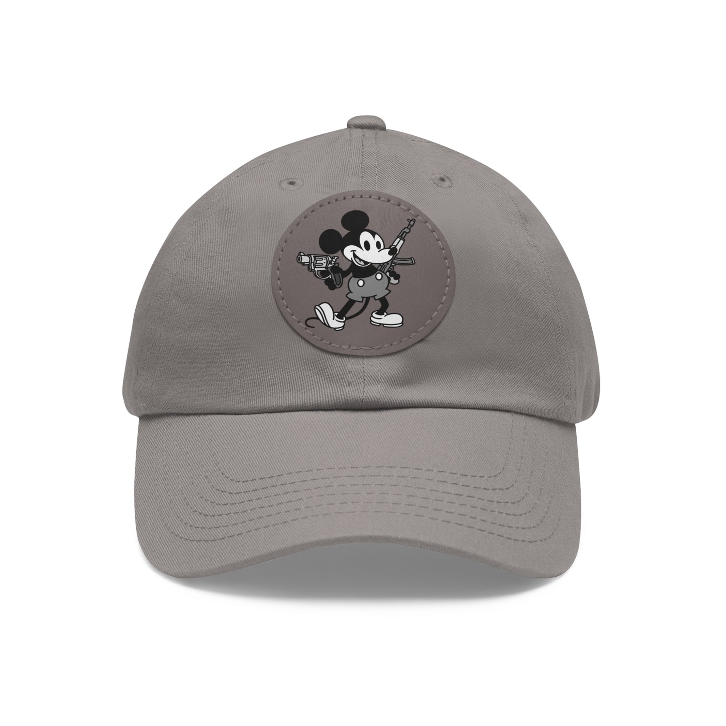 Mouse Guns! Dad Hat with Leather Patch (Round)