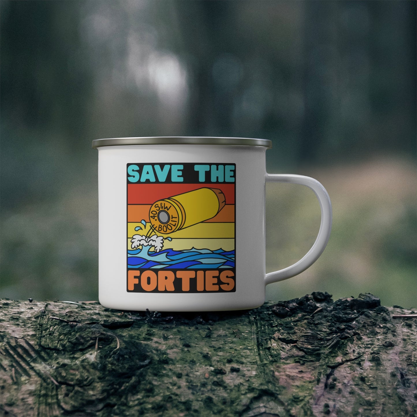 Save the Forties! Enamel Camping Mug