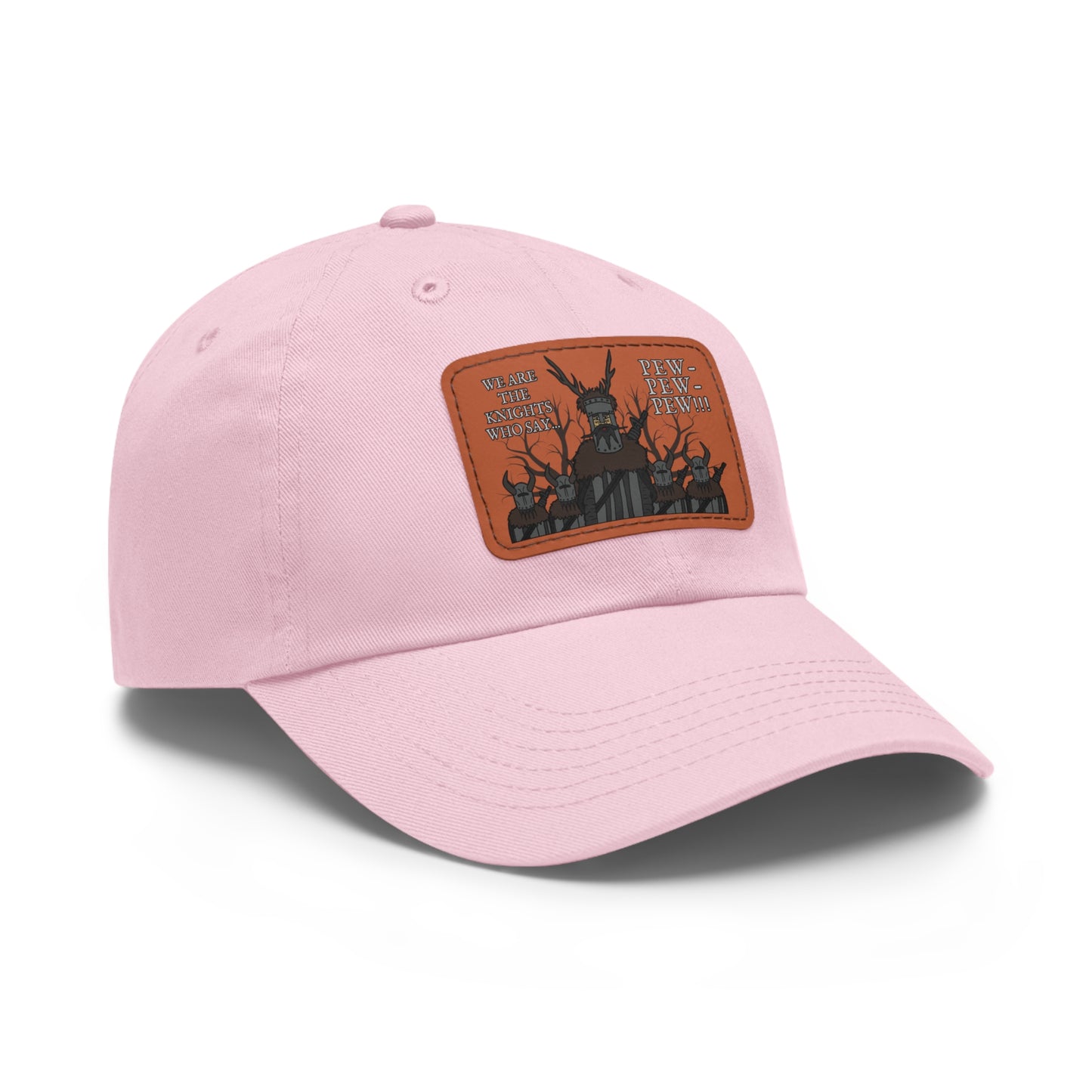 Knights of Pew! Dad Hat with Leather Patch (Rectangle)