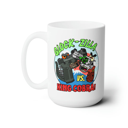 Glock-zilla vs. King Cobra! Ceramic Mug 15oz