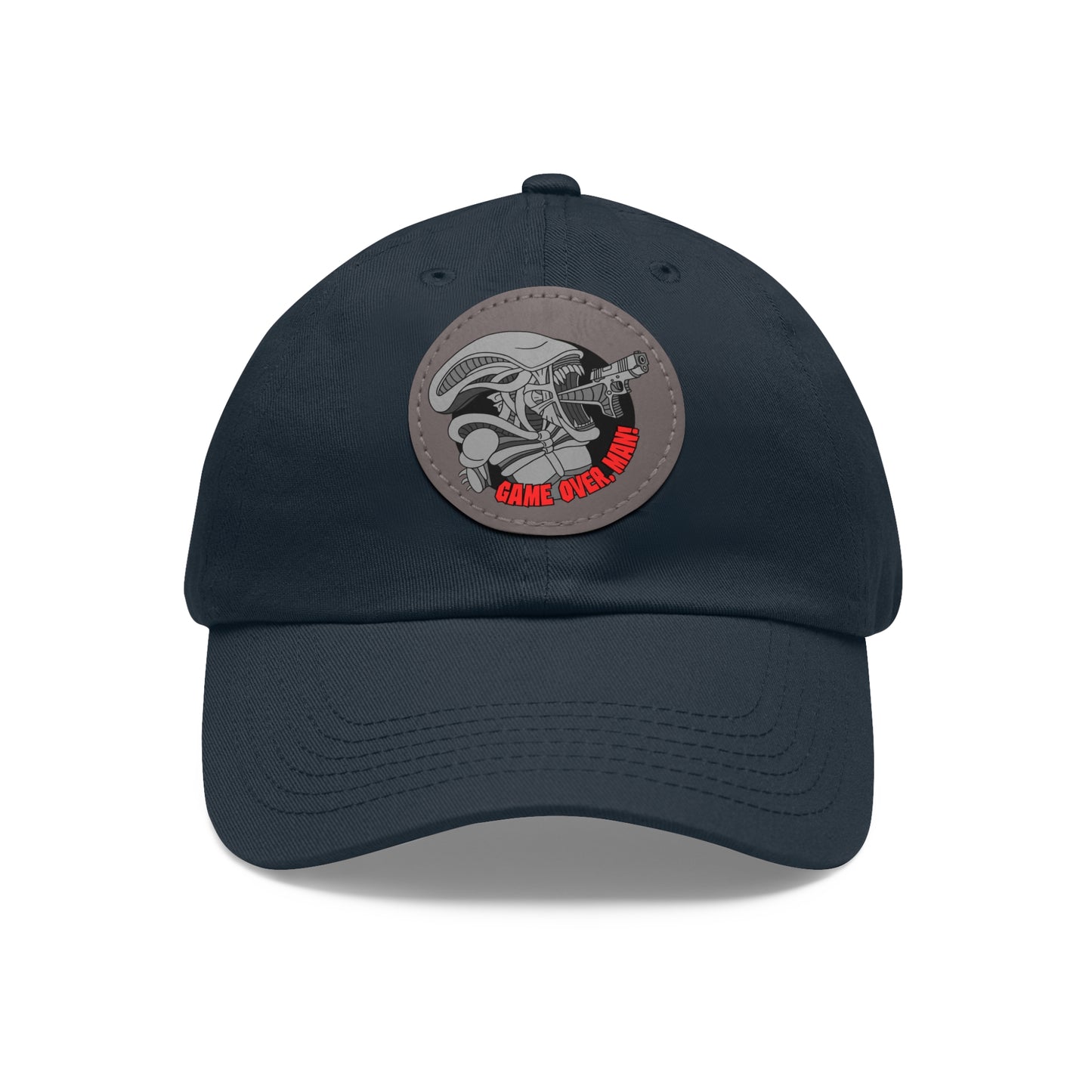 Game Over, Man! Dad Hat with Leather Patch (Round)