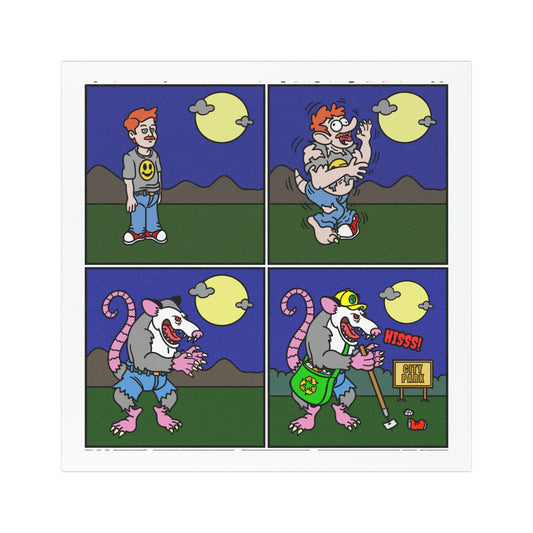 Funny Cartoon Car Magnets - Curse of the Werepossum!