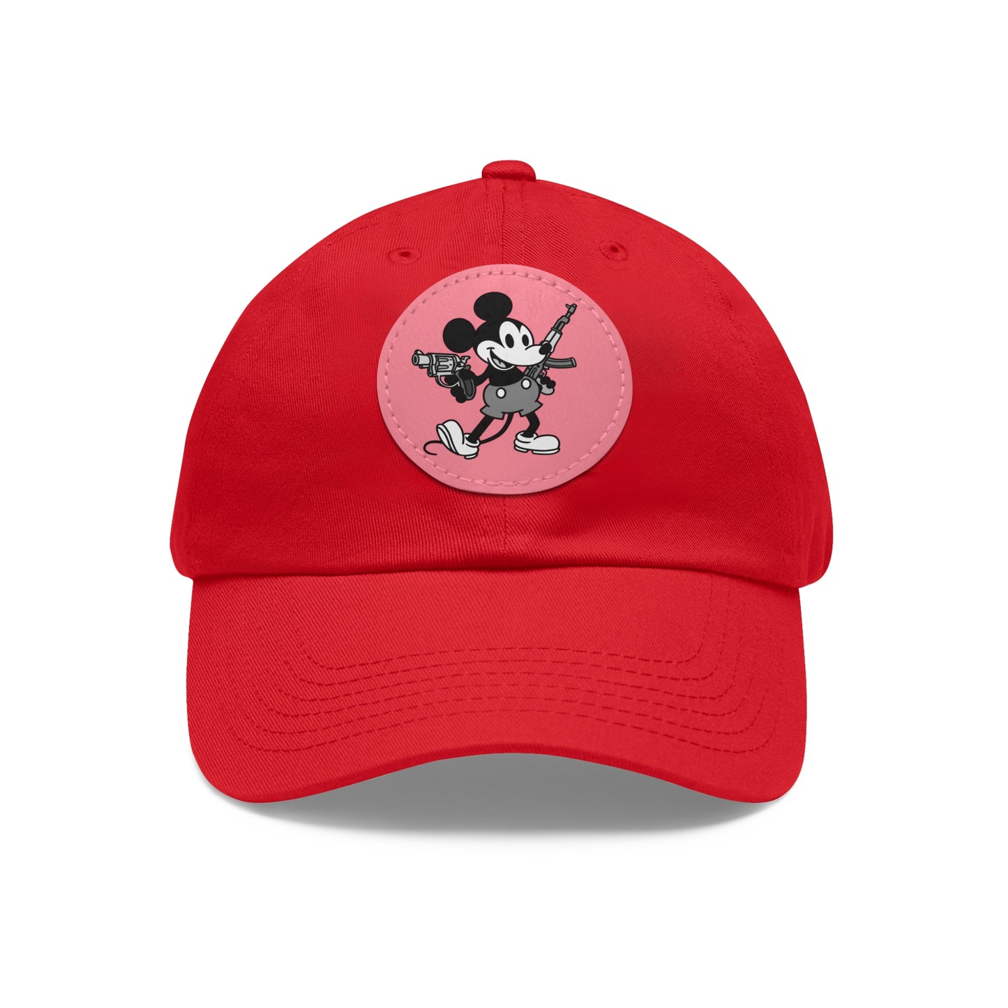Mouse Guns! Dad Hat with Leather Patch (Round)