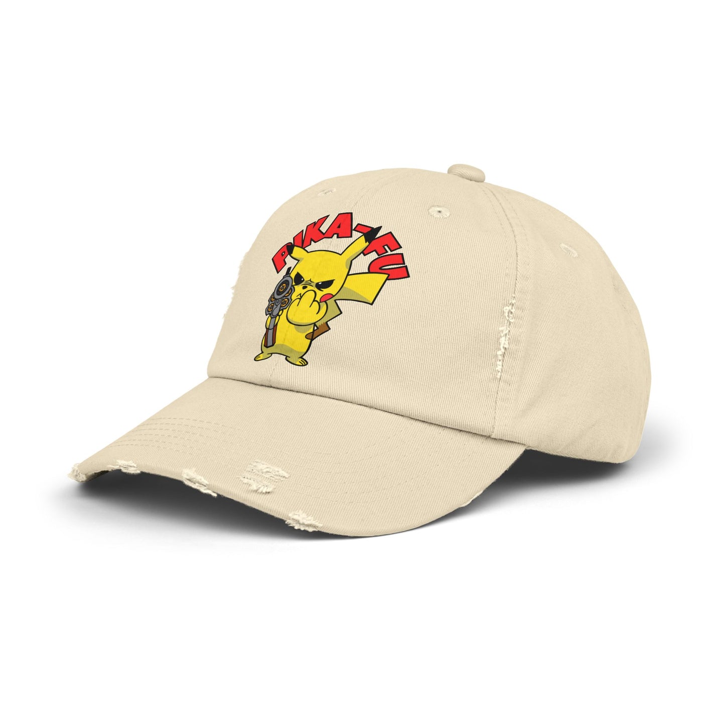 Pika-FU Unisex Distressed Cap