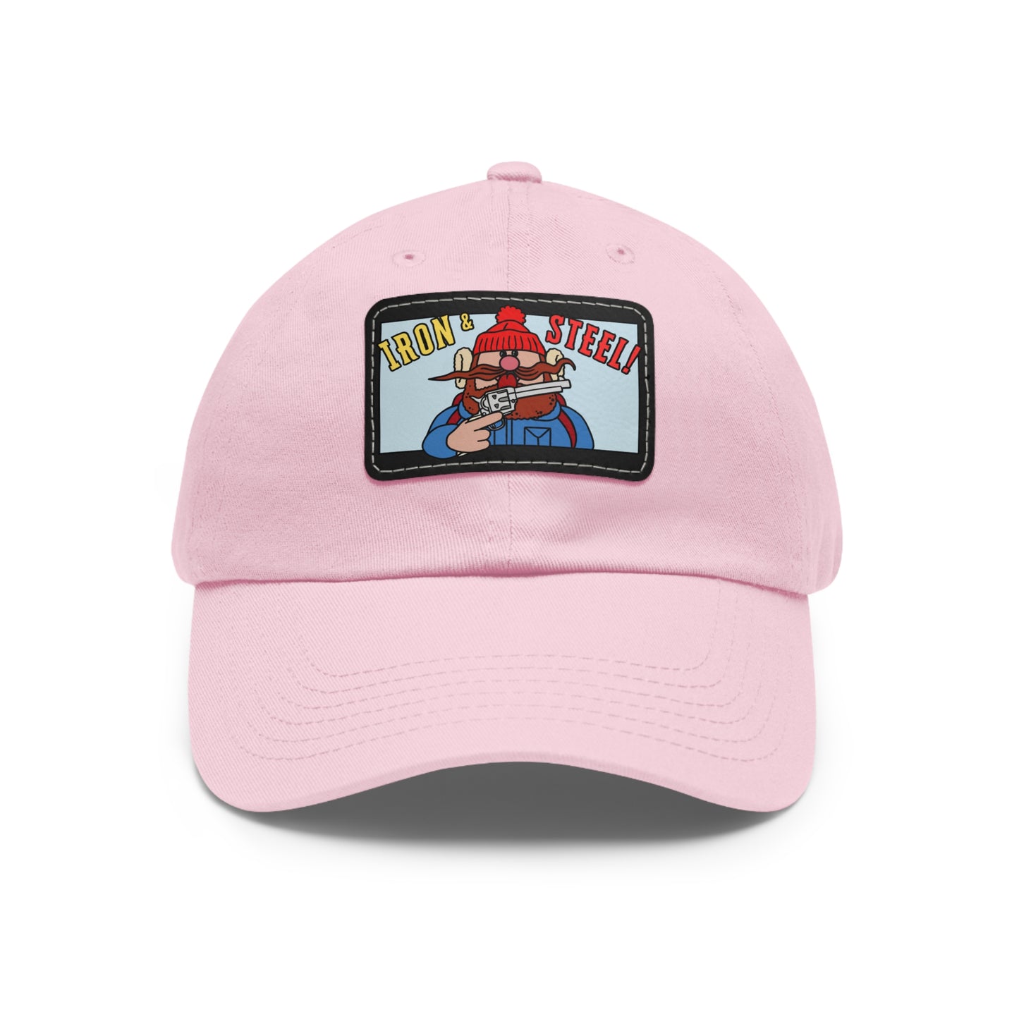 Iron & Steel! Dad Hat with Leather Patch (Rectangle)