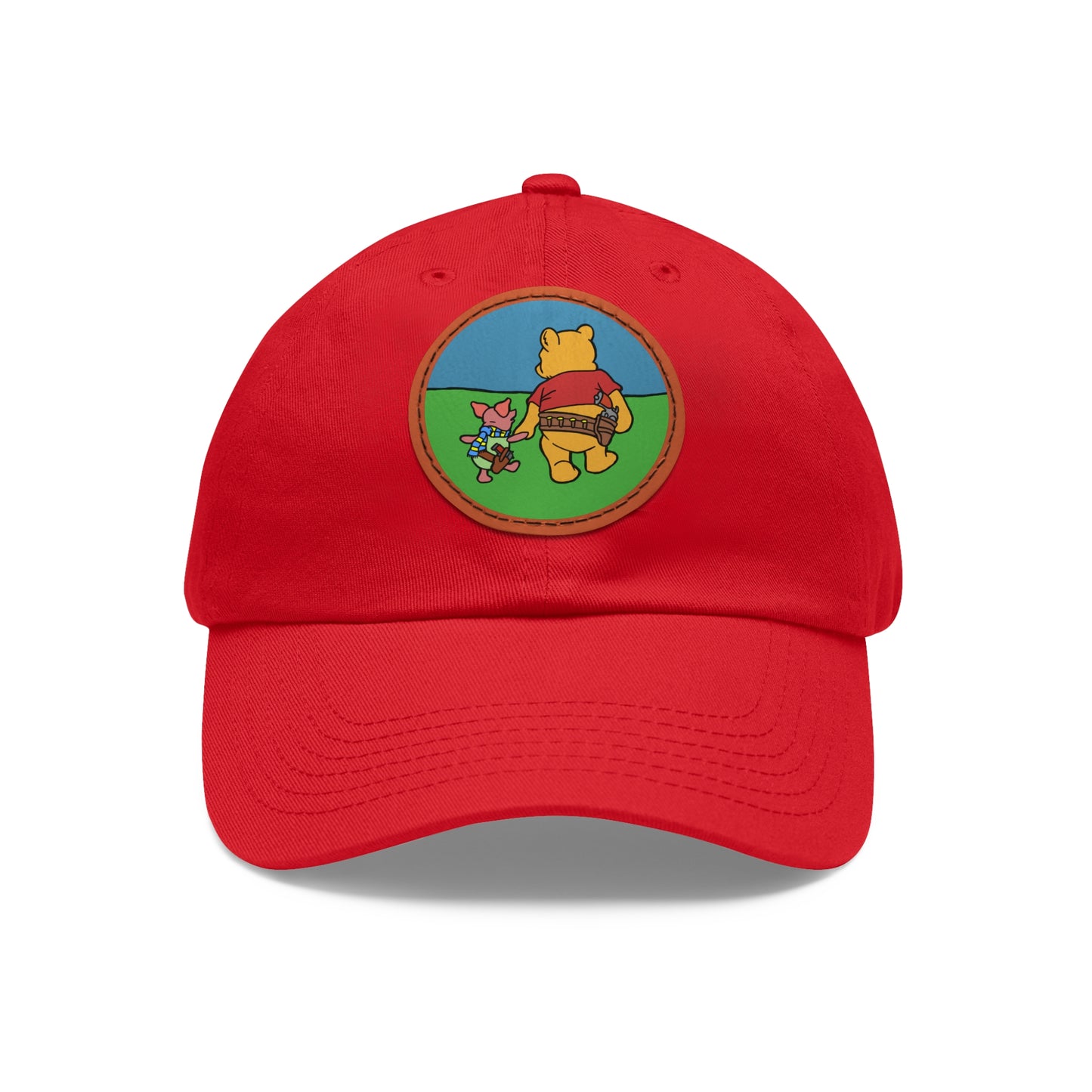 Pew & Piglet! Dad Hat with Leather Patch (Round)
