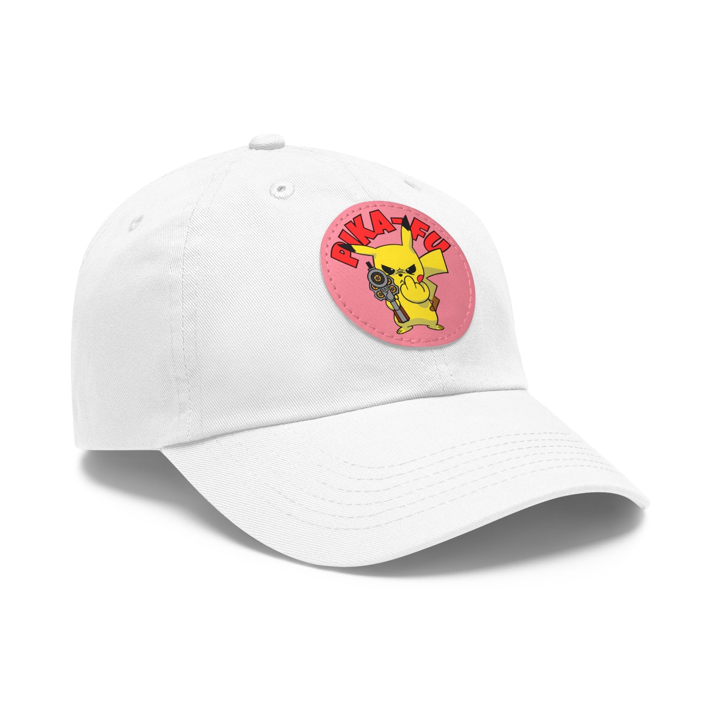 Pika-FU! Dad Hat with Leather Patch (Round)