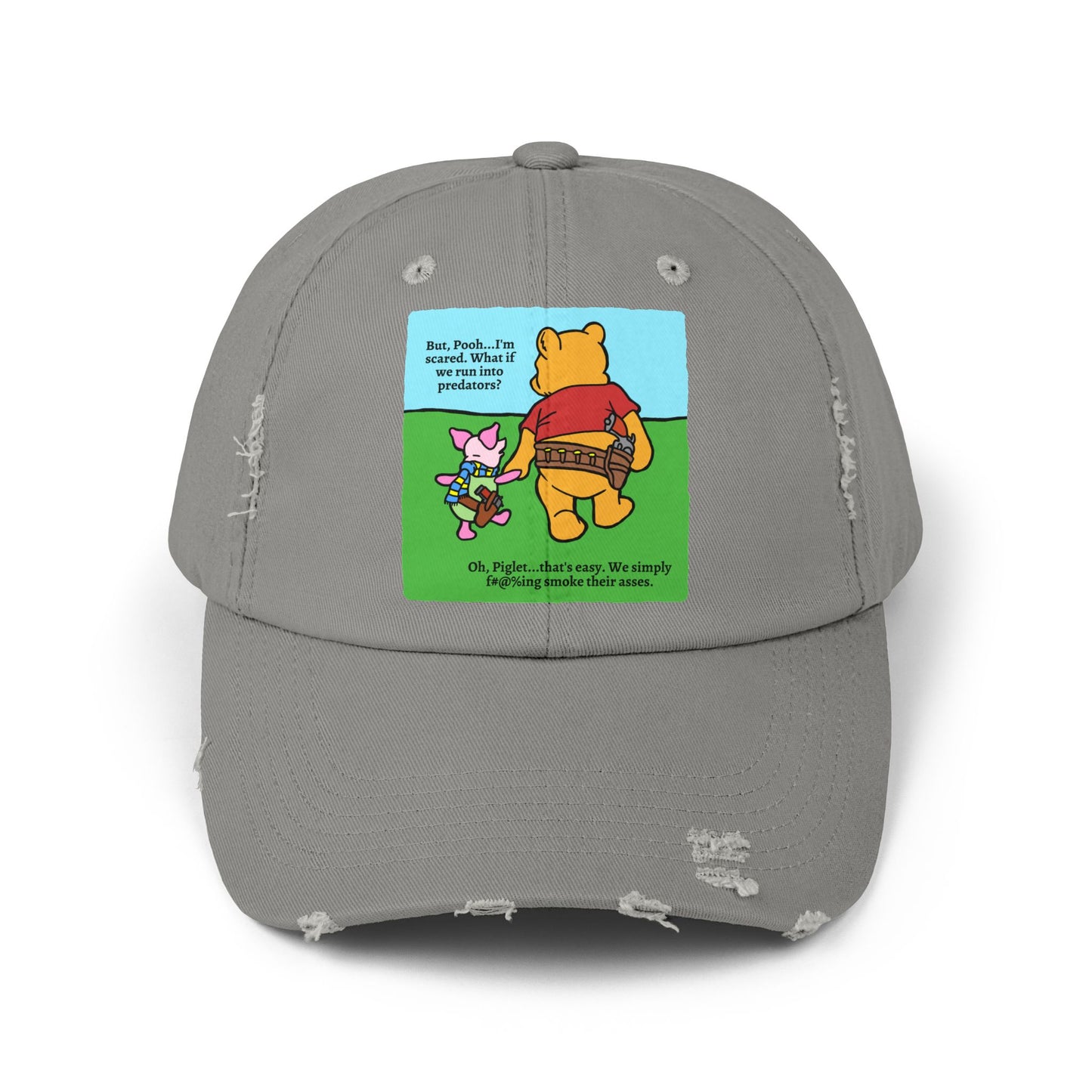 Pew & Piglet! Unisex Distressed Cap