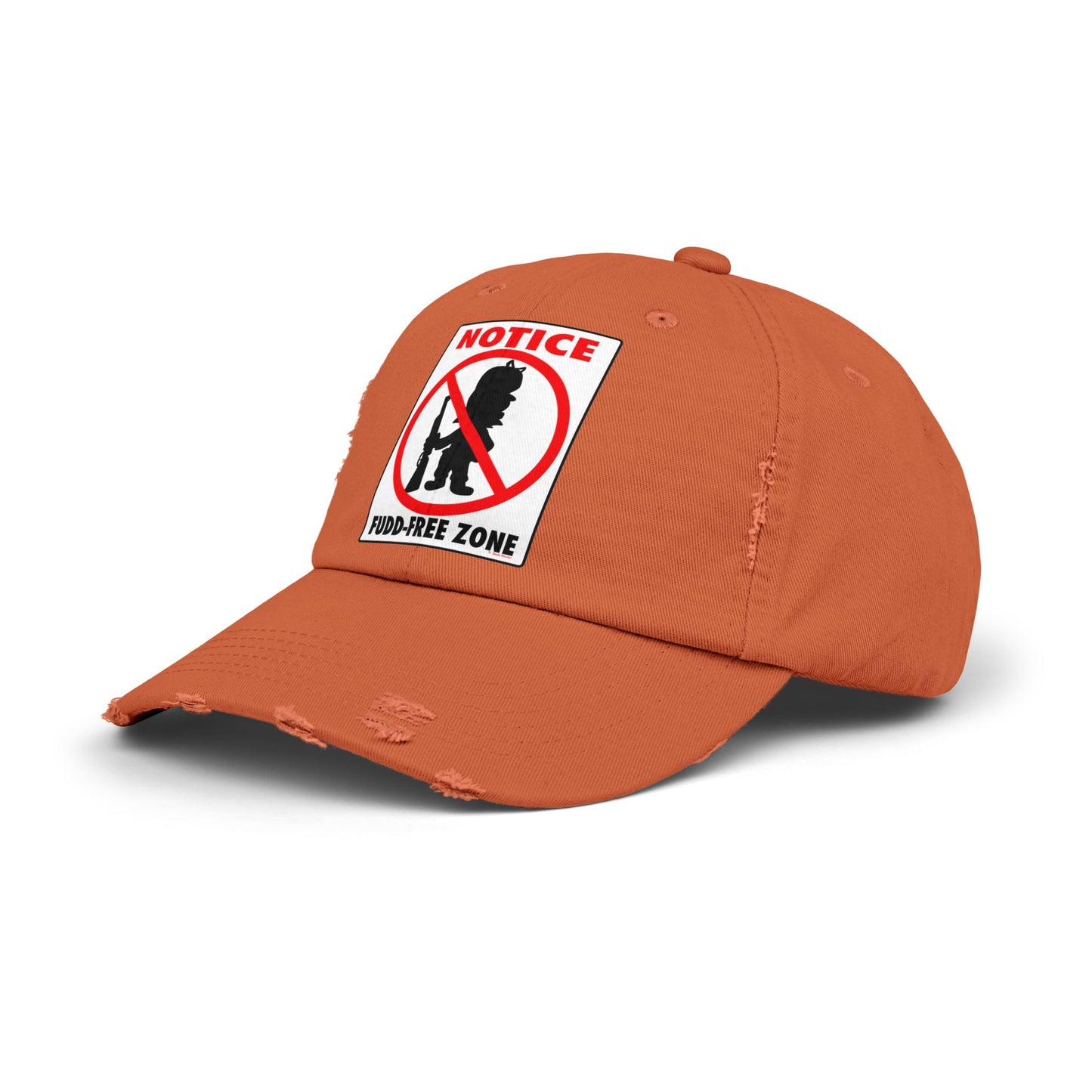 Fudd Free Zone! Unisex Distressed Cap