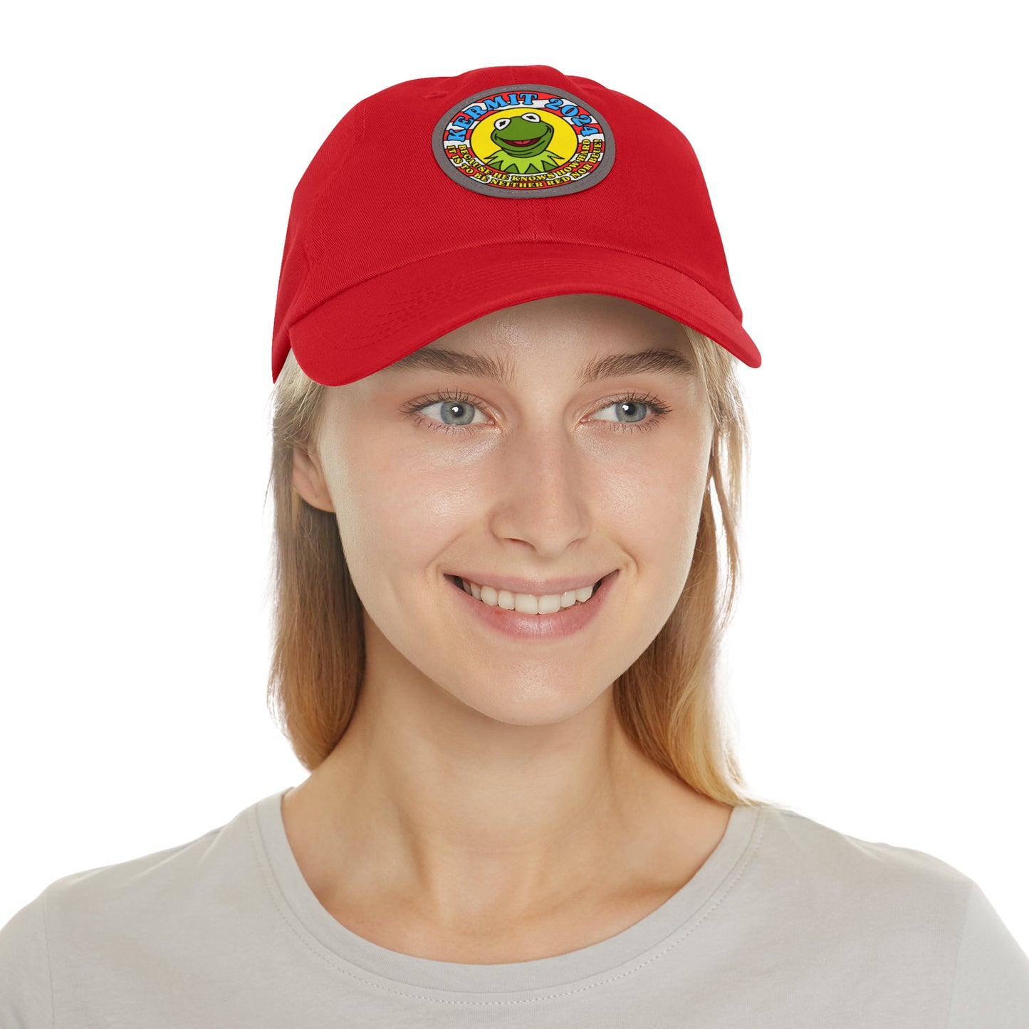 KERMIT 2024! Dad Hat with Leather Patch (Round)