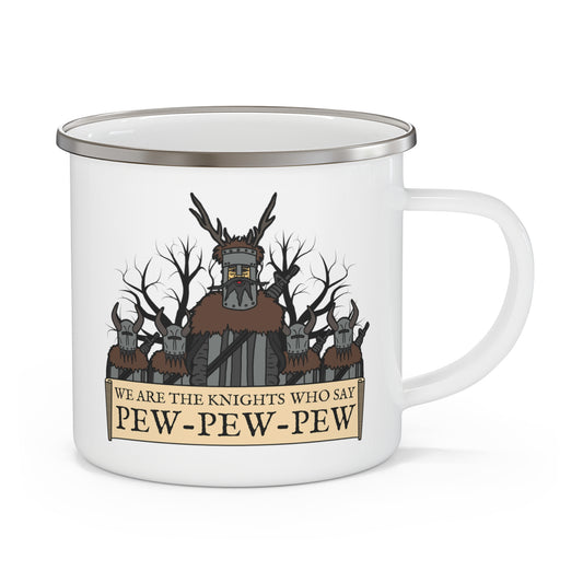 Knight of Pew! Enamel Camping Mug