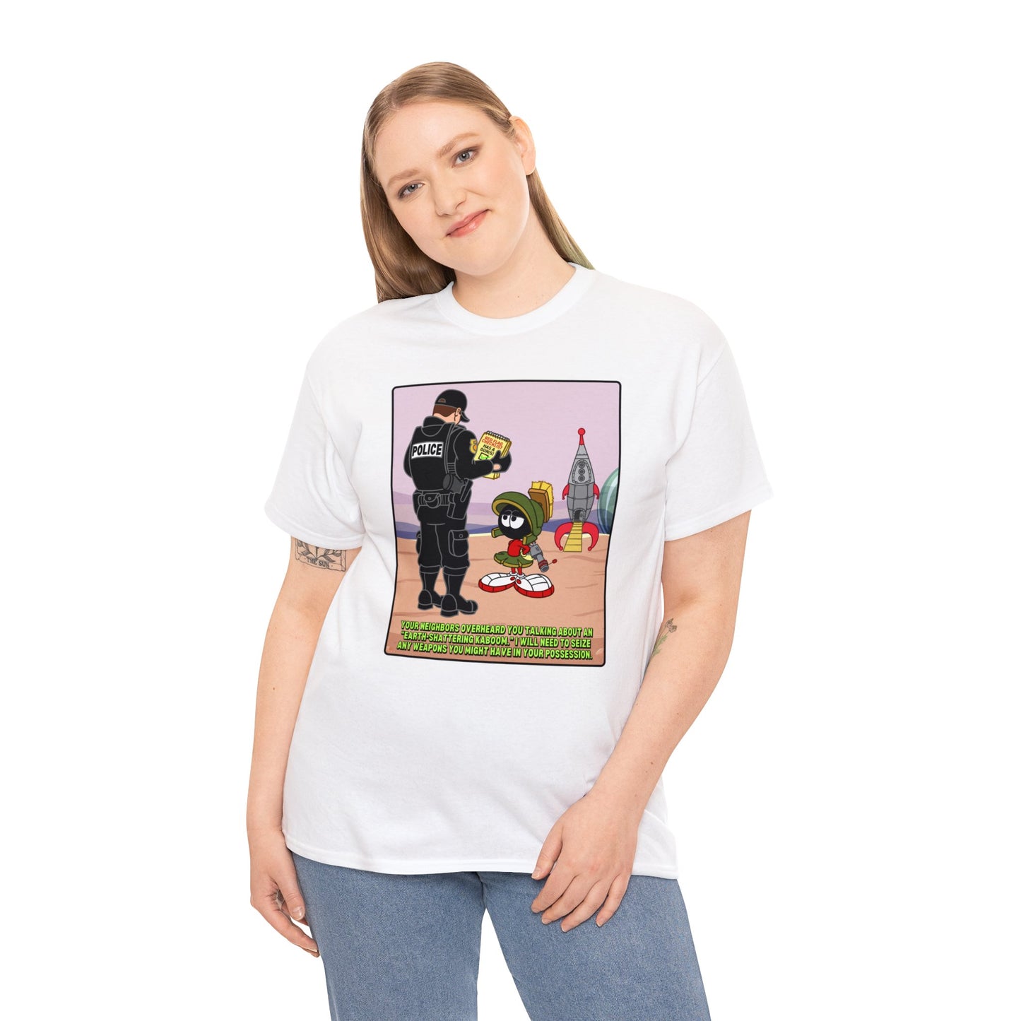 Red Flagged & Green Unisex Heavy Cotten Tee